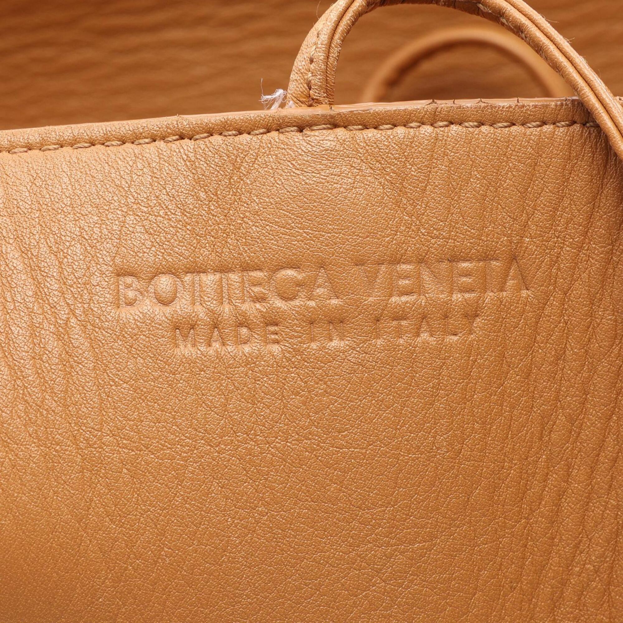 Bottega Veneta Beige Leather Basket Handbag Tote Bag (Pre-Owned)