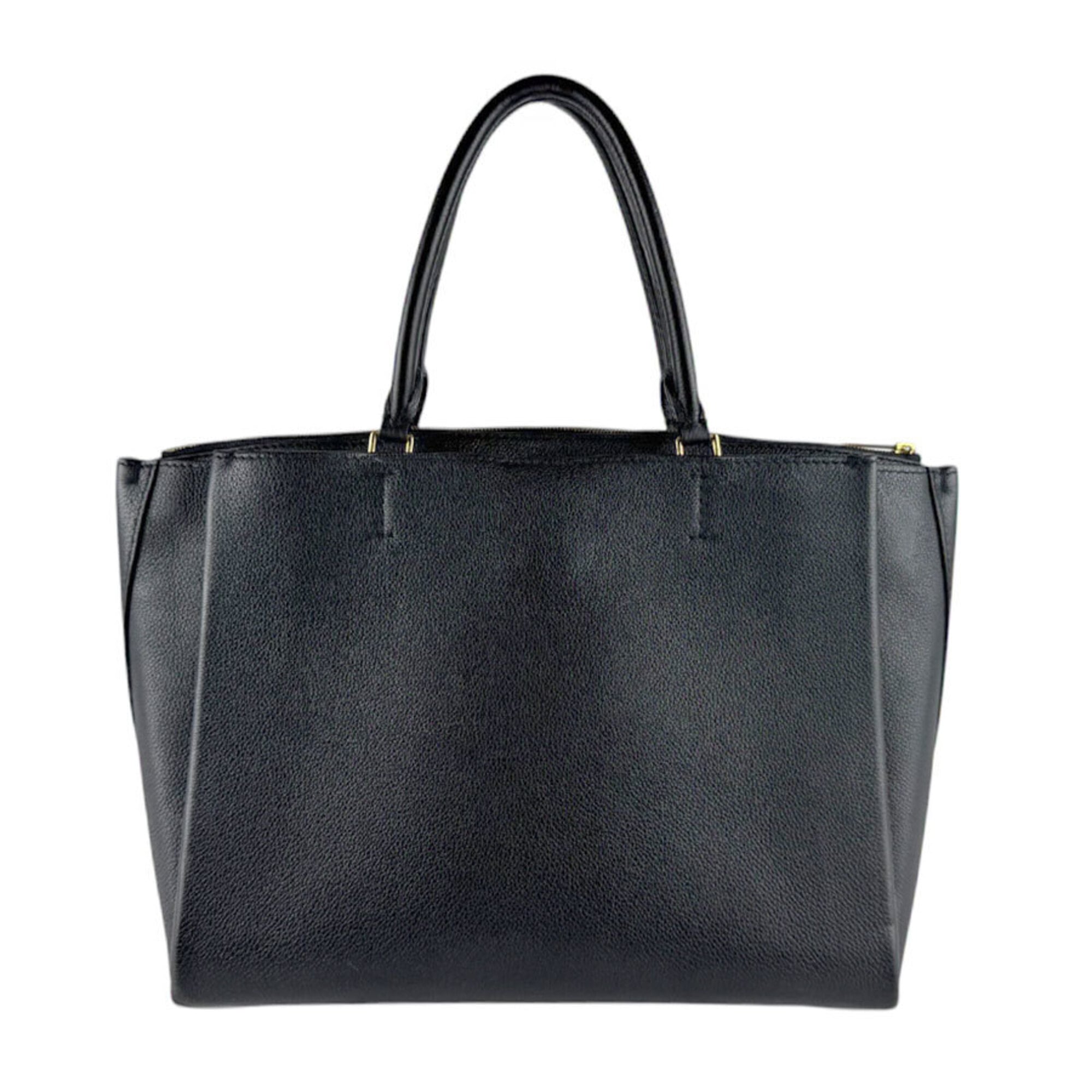 Louis Vuitton Black Leather Handbag Shoulder Bag (Pre-Owned)