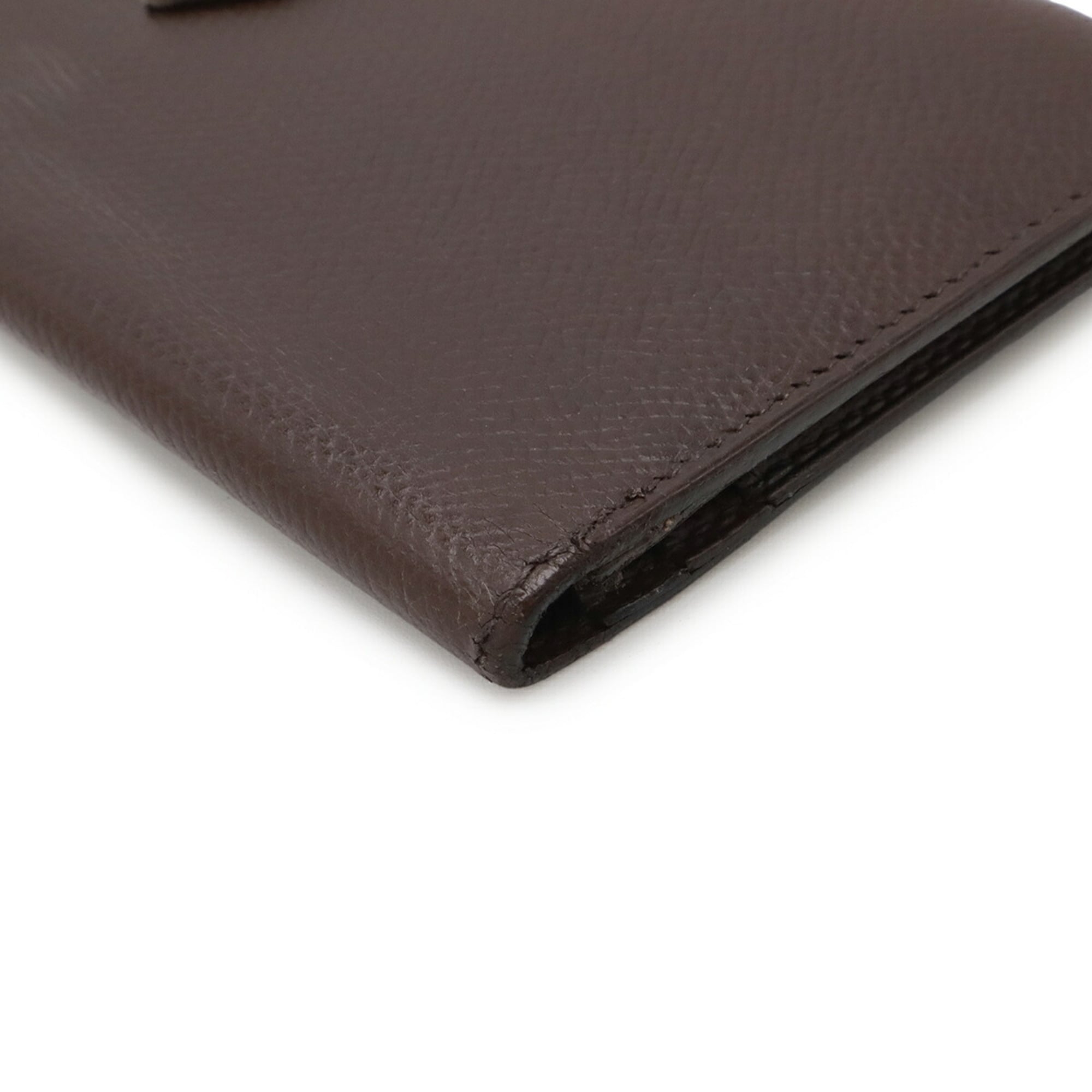 Hermes Dark Brown Epsom Leather Long Wallet (Bi-Fold) (Pre-Owned)