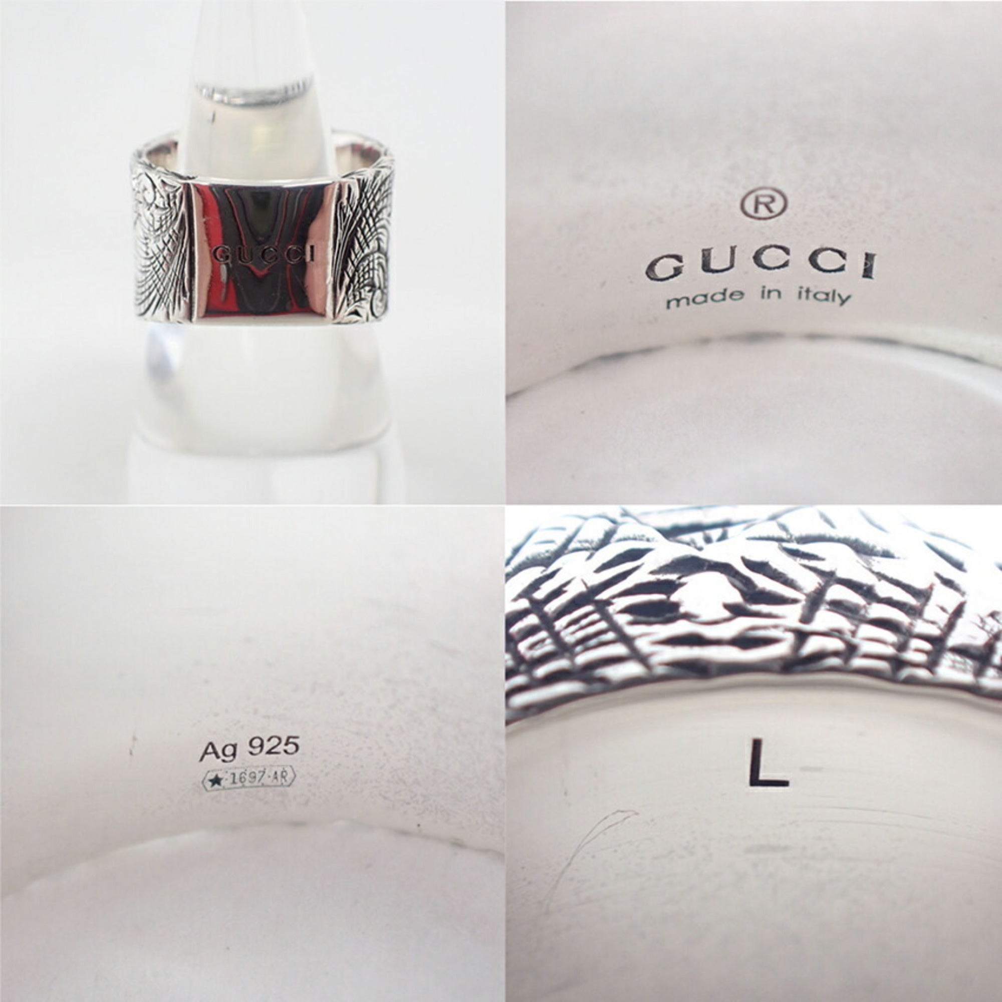 Gucci Sterling Silver 925 Band Ring (Pre-Owned)