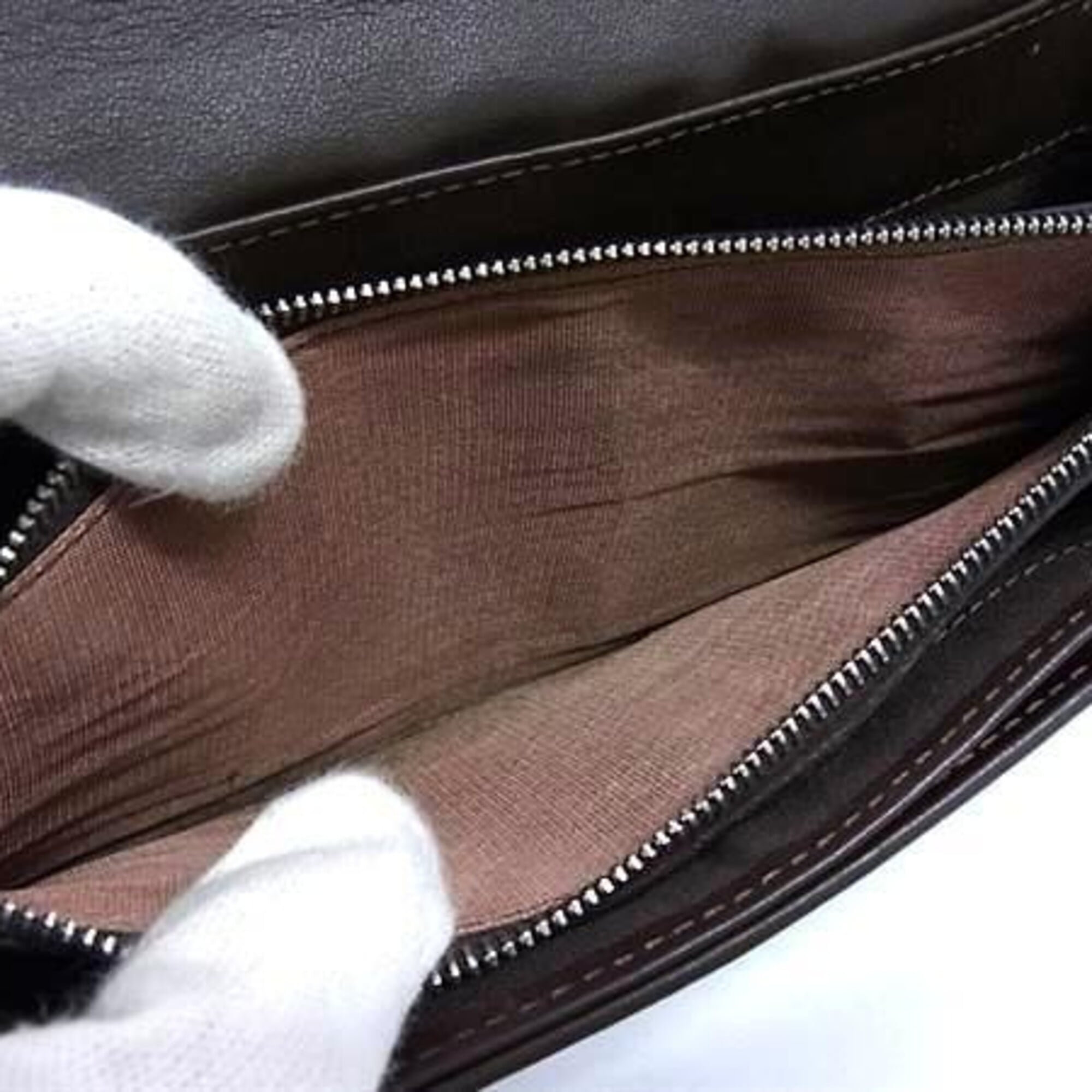 Fendi Brown Canvas Leather Long Wallet (Bi-Fold) (Pre-Owned)