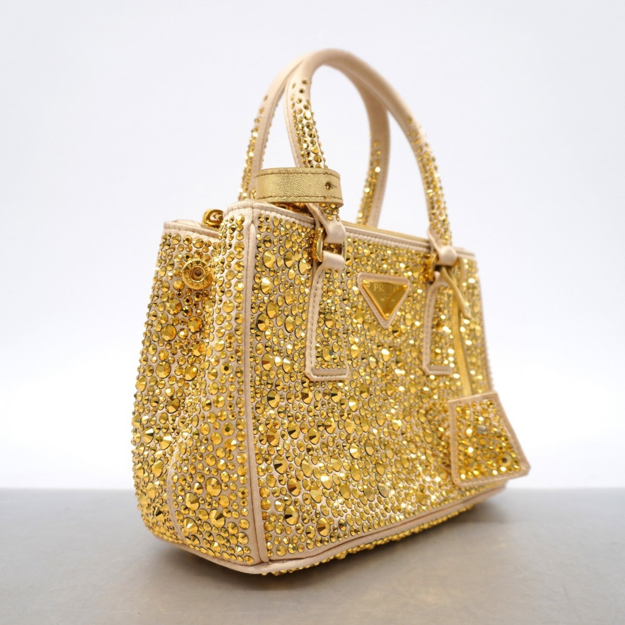 Prada Gold Satin Handbag (Pre-Owned)