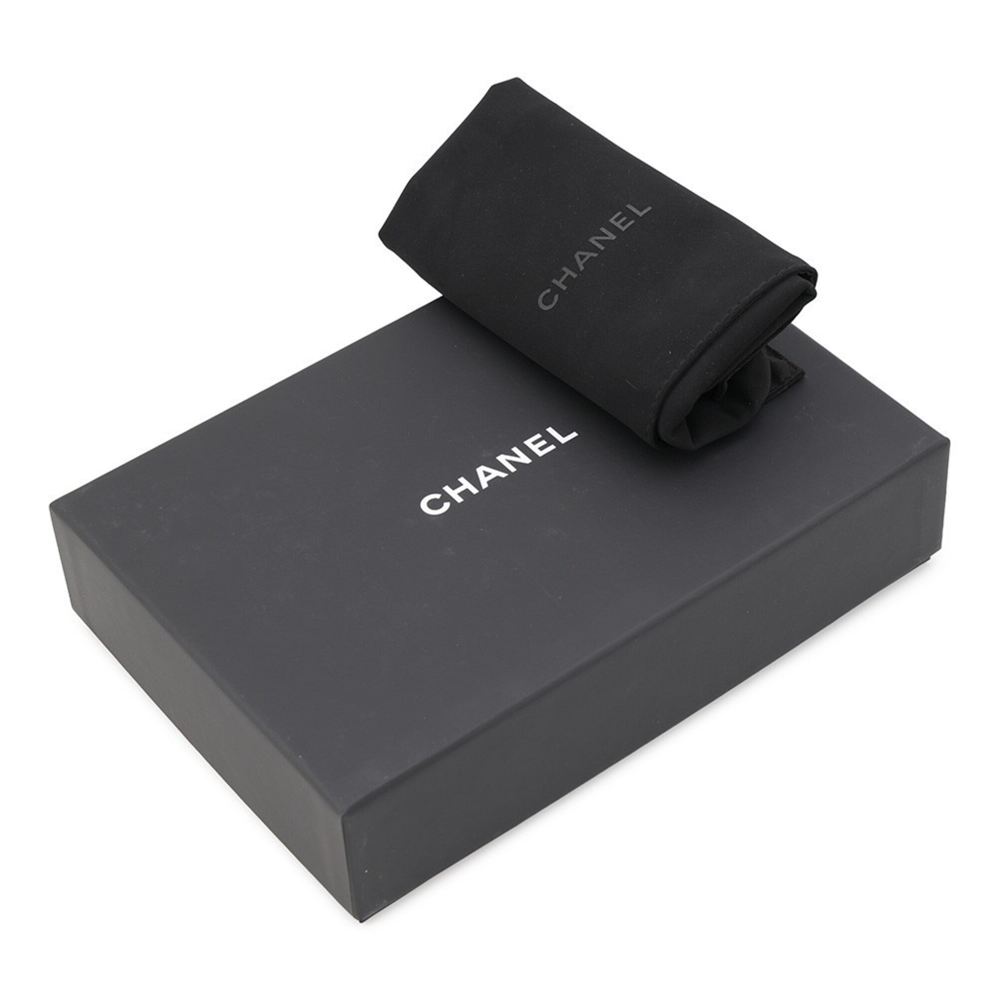 Chanel Black Grained Calfskin Chain/Shoulder Wallet (Pre-Owned)