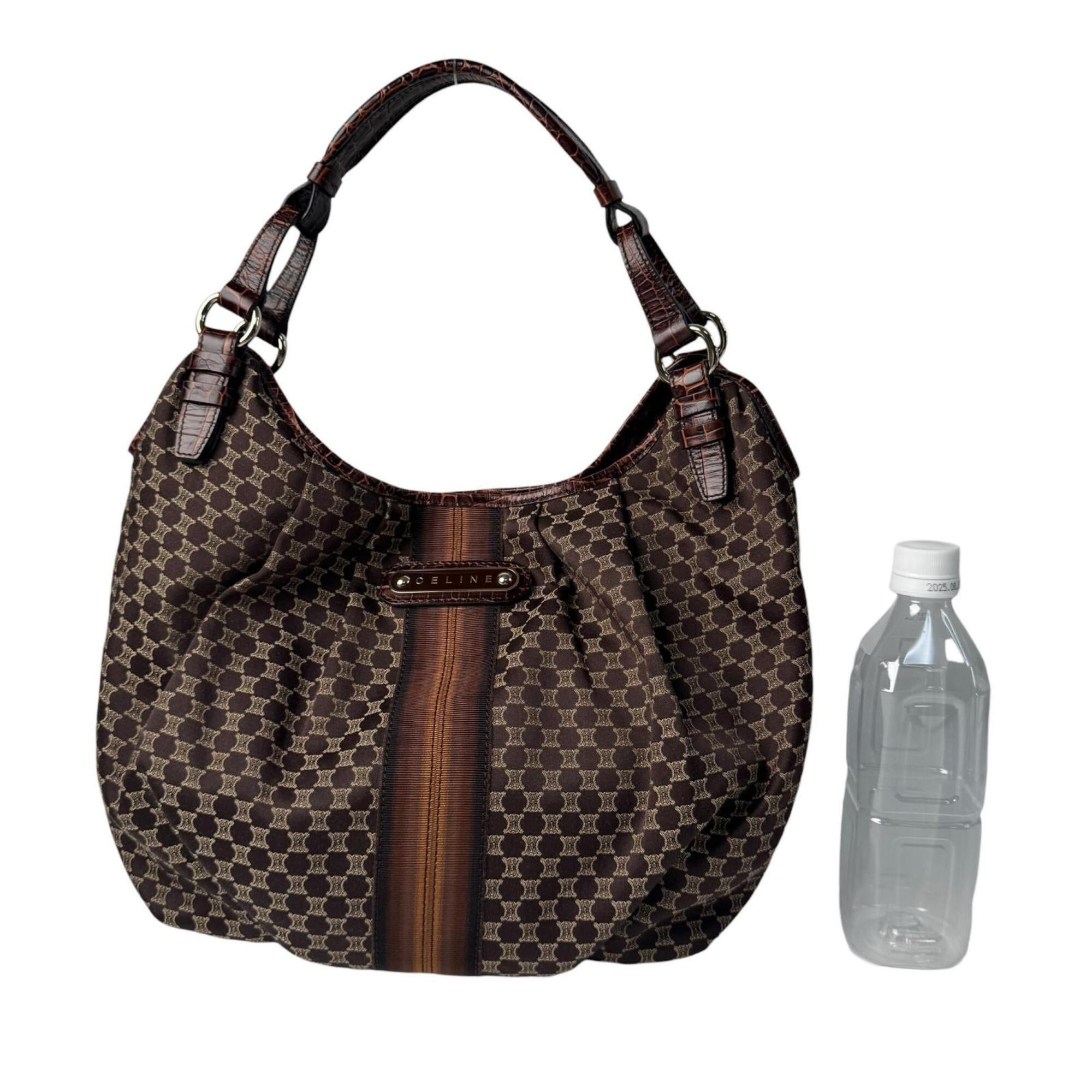 Celine Brown Canvas Leather Handbag (Pre-Owned)