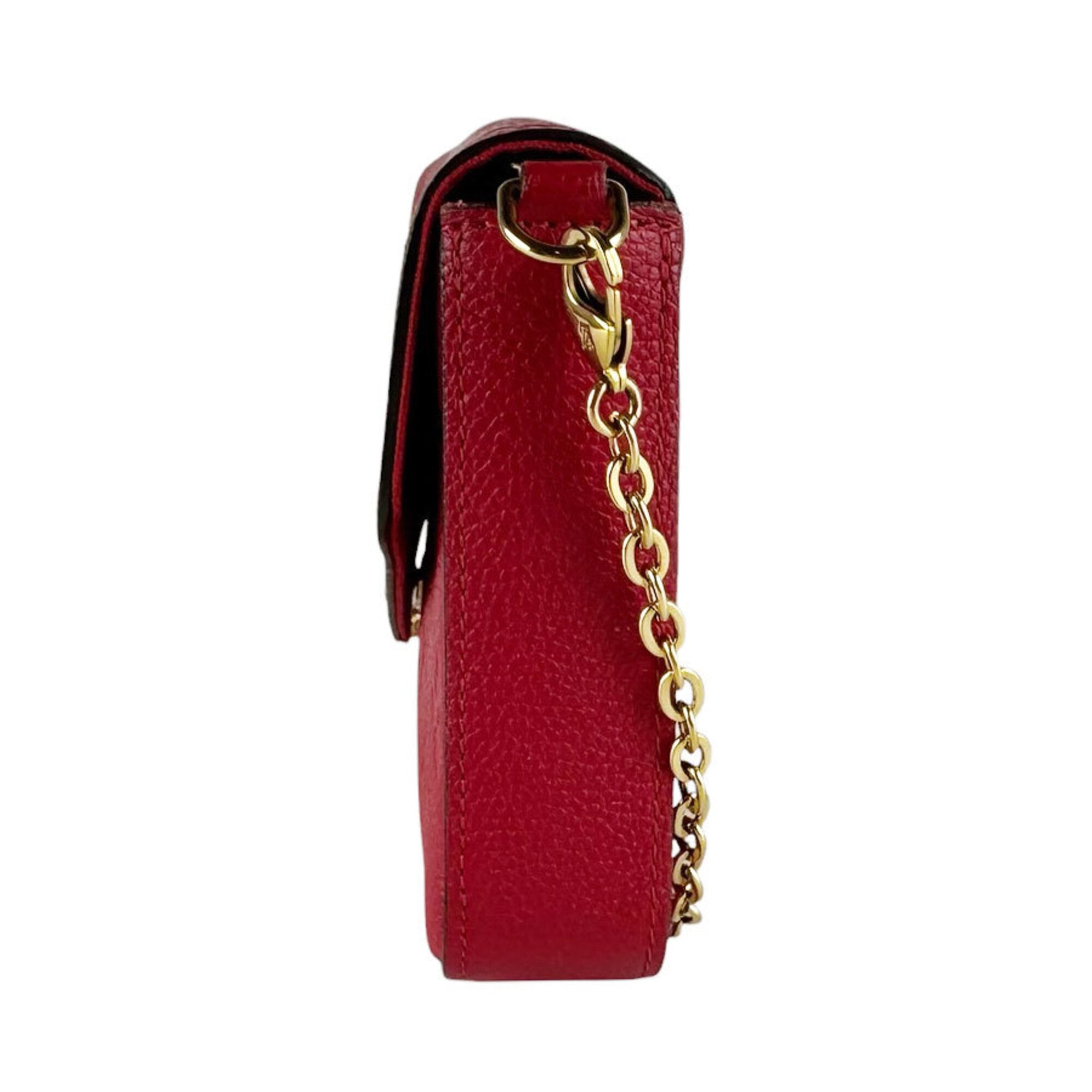 Louis Vuitton Red Color Monogram Empreinte Pochette Shoulder Bag (Pre-Owned)
