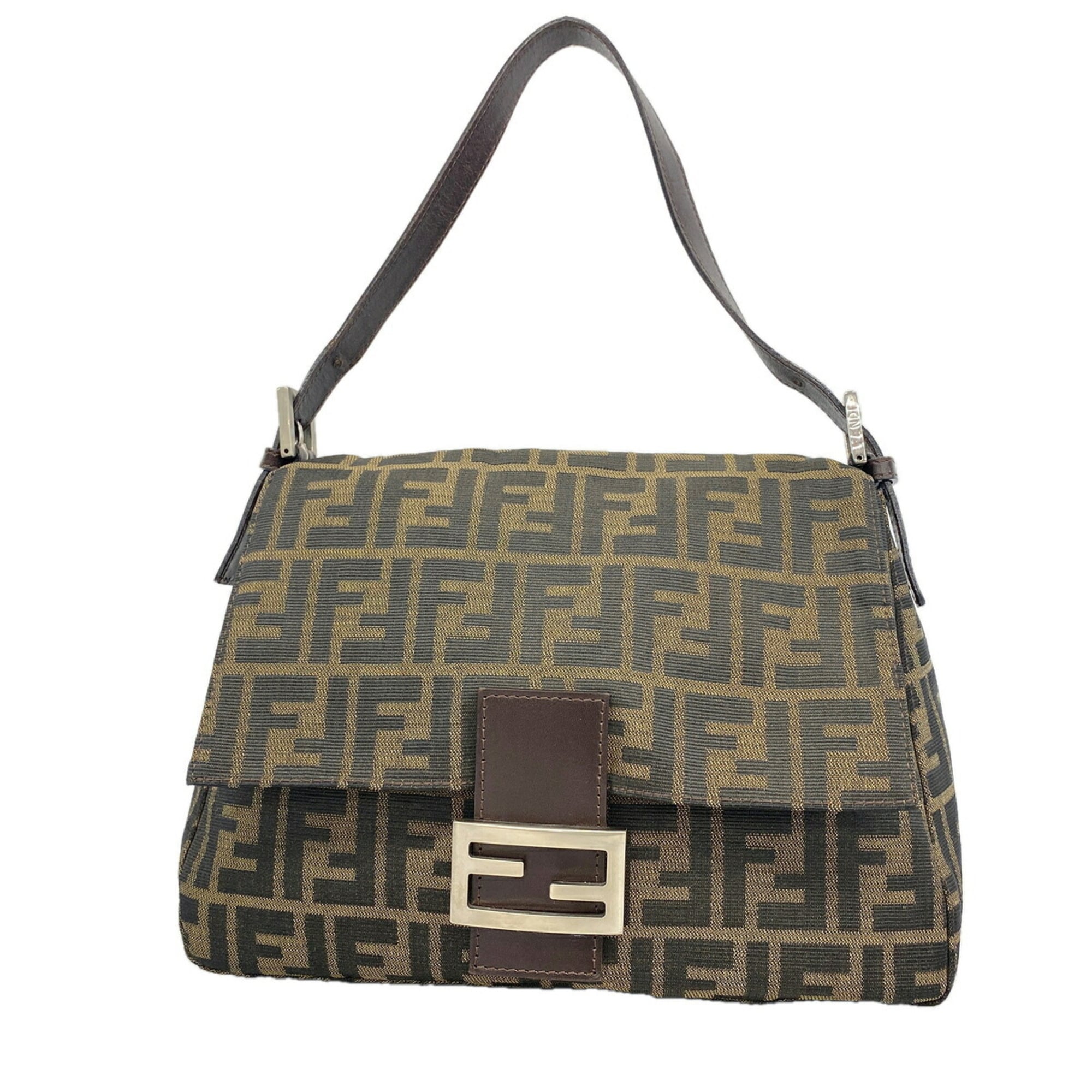 Fendi Brown Nylon Canvas Handbag (Pre-Owned)