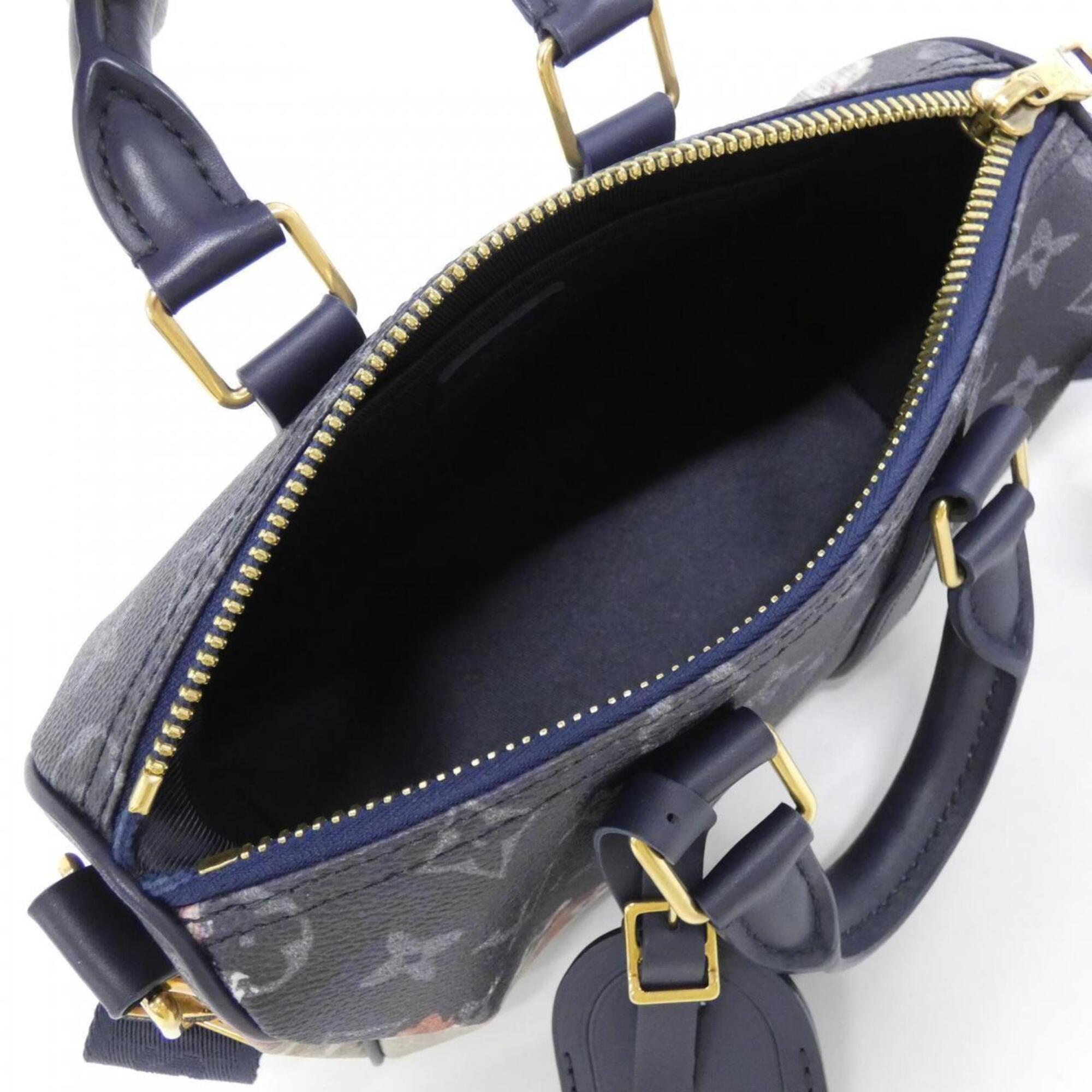 Louis Vuitton Ancre Blue Coated Canvas Boston Bag (Pre-Owned)