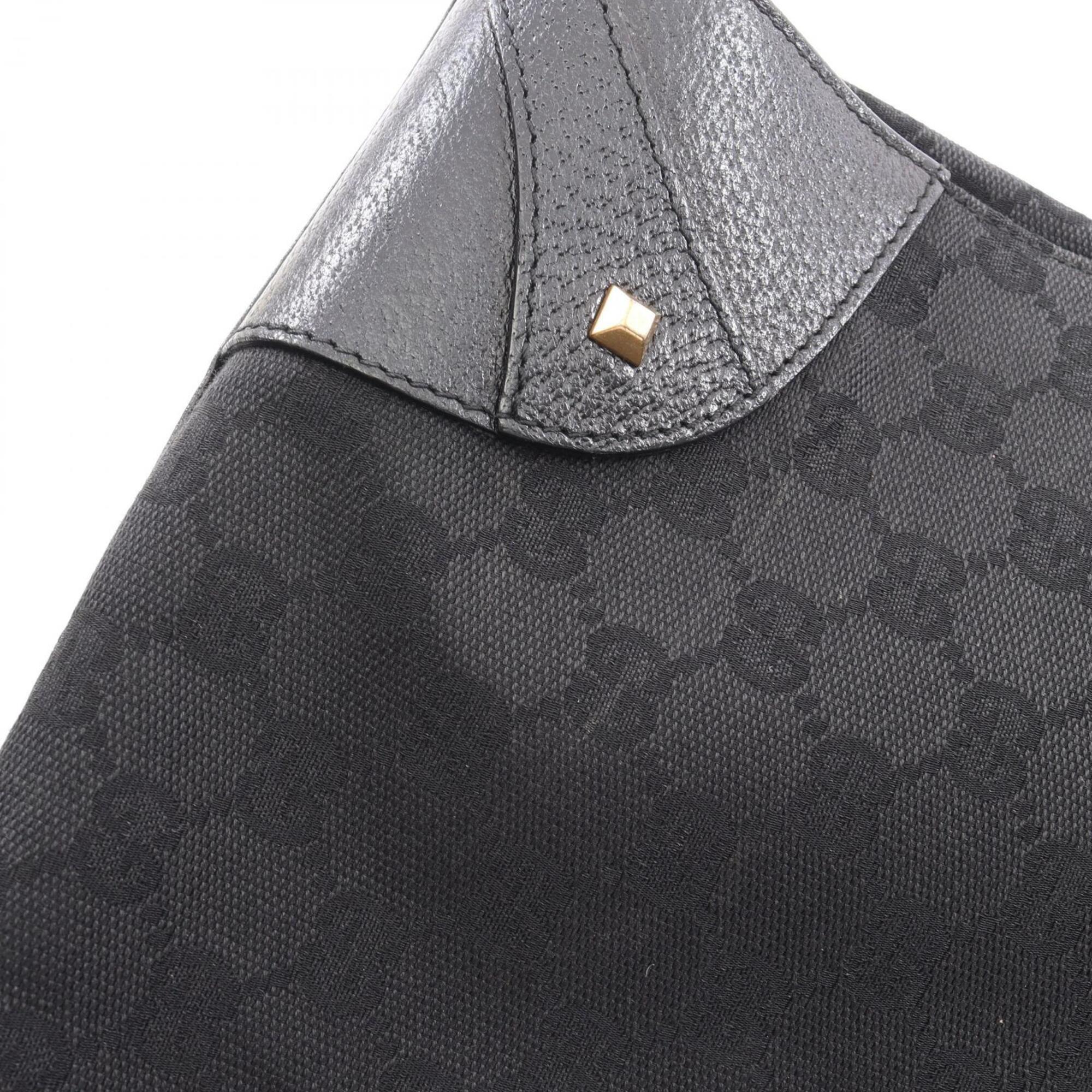 Gucci Black Canvas Leather Handbag (Pre-Owned)