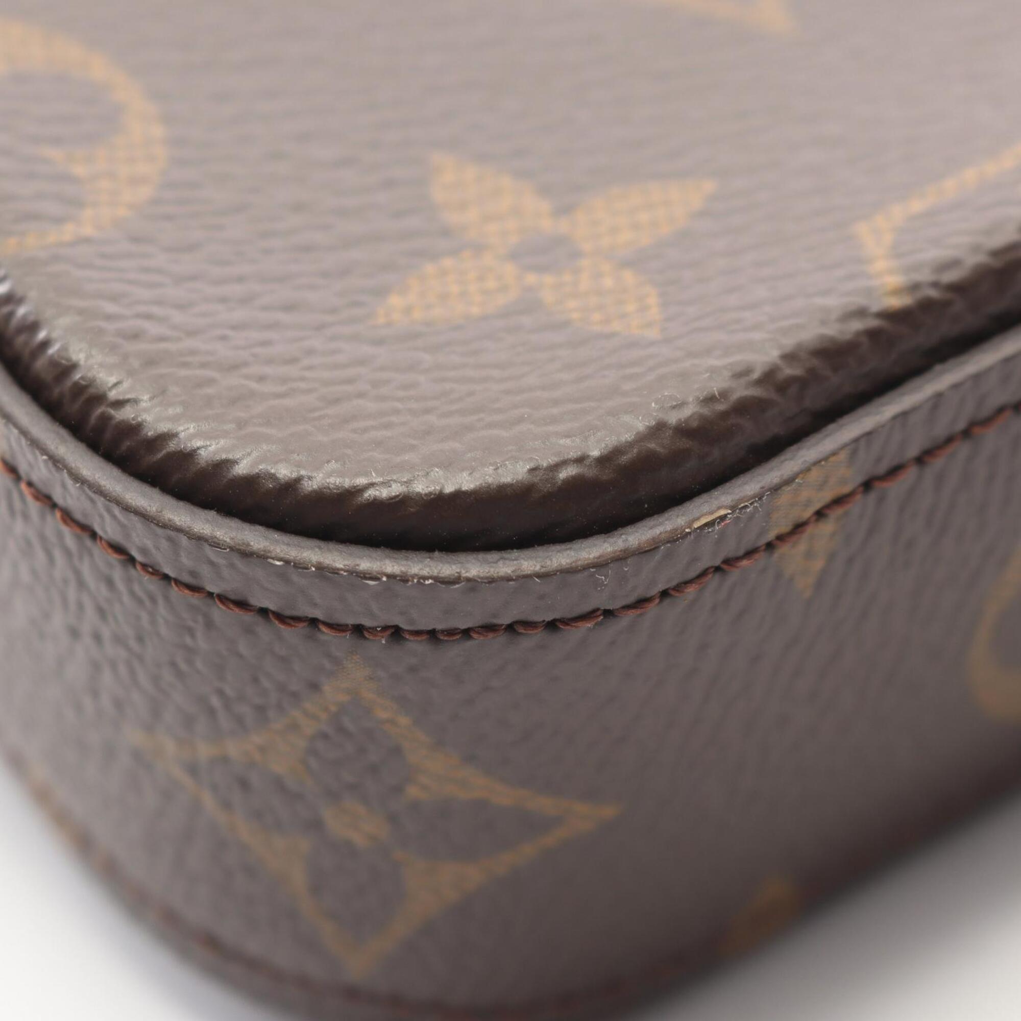 Louis Vuitton Brown Green Coated Canvas Handbag Pochette Shoulder Bag (Pre-Owned)
