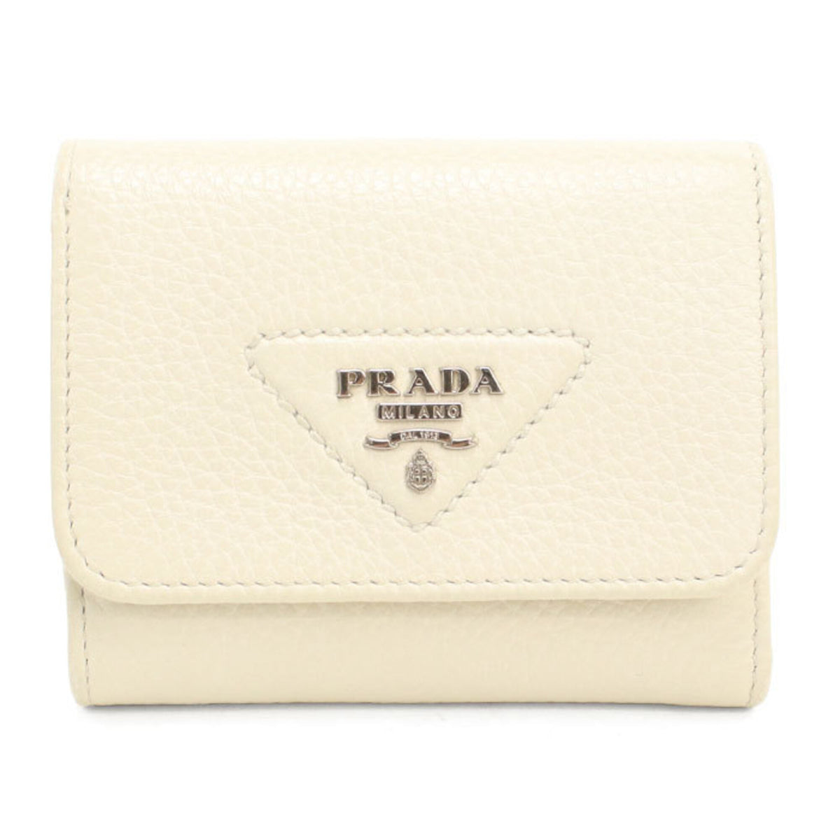 Prada White Leather Wallet (Tri-Fold) (Pre-Owned)