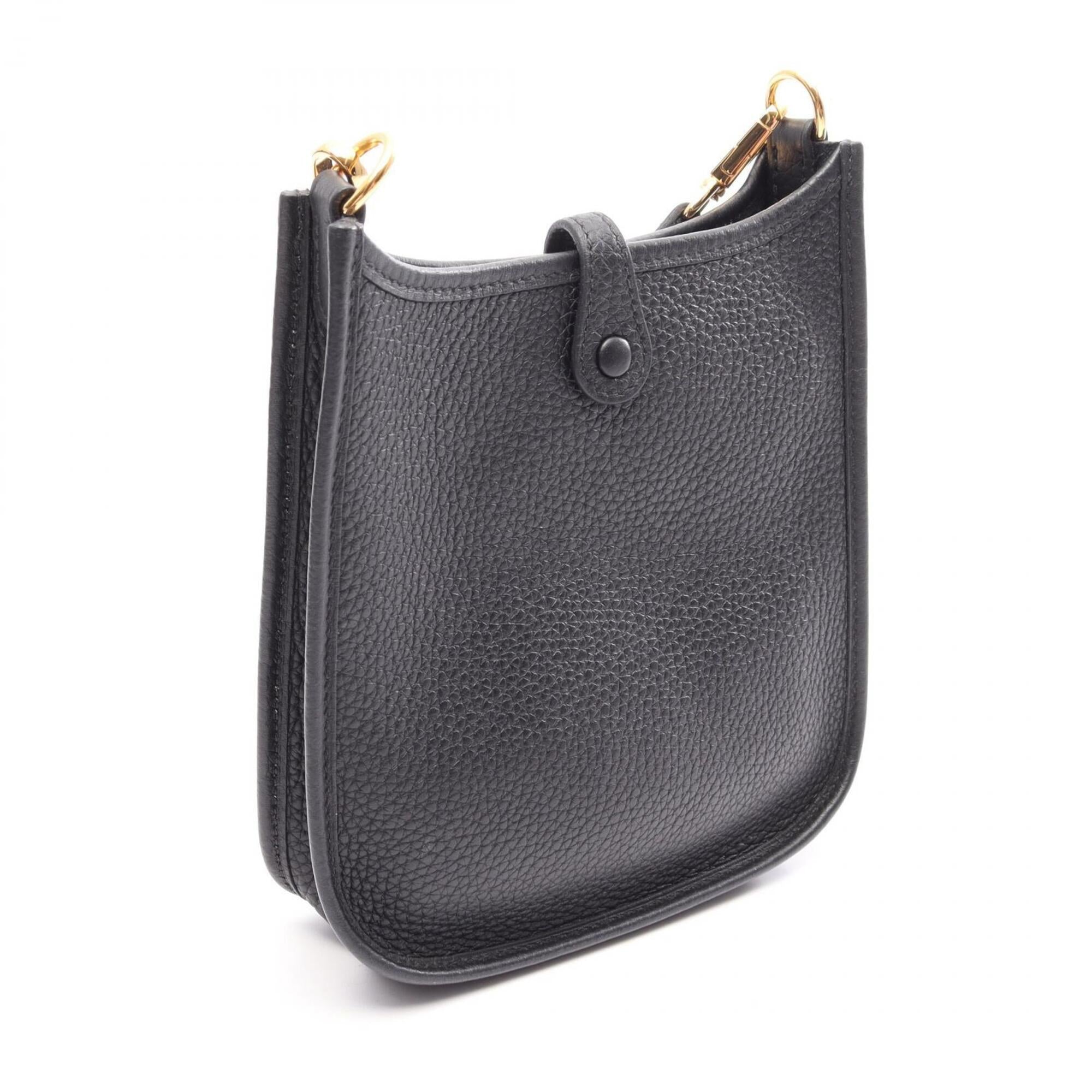 Hermes Black Taurillon Clemence Leather Shoulder Bag (Pre-Owned)
