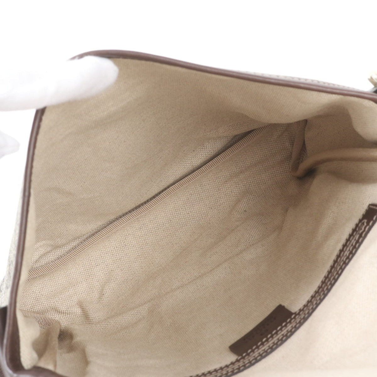Gucci Brown Leather Coated Canvas Messenger Bag Shoulder Bag Tote Bag (Pre-Owned)
