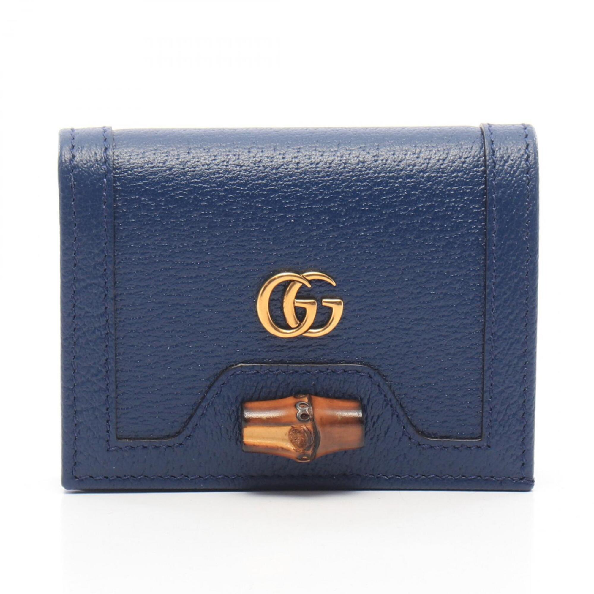 Gucci Navy Leather Wallet (Bi-Fold) (Pre-Owned)
