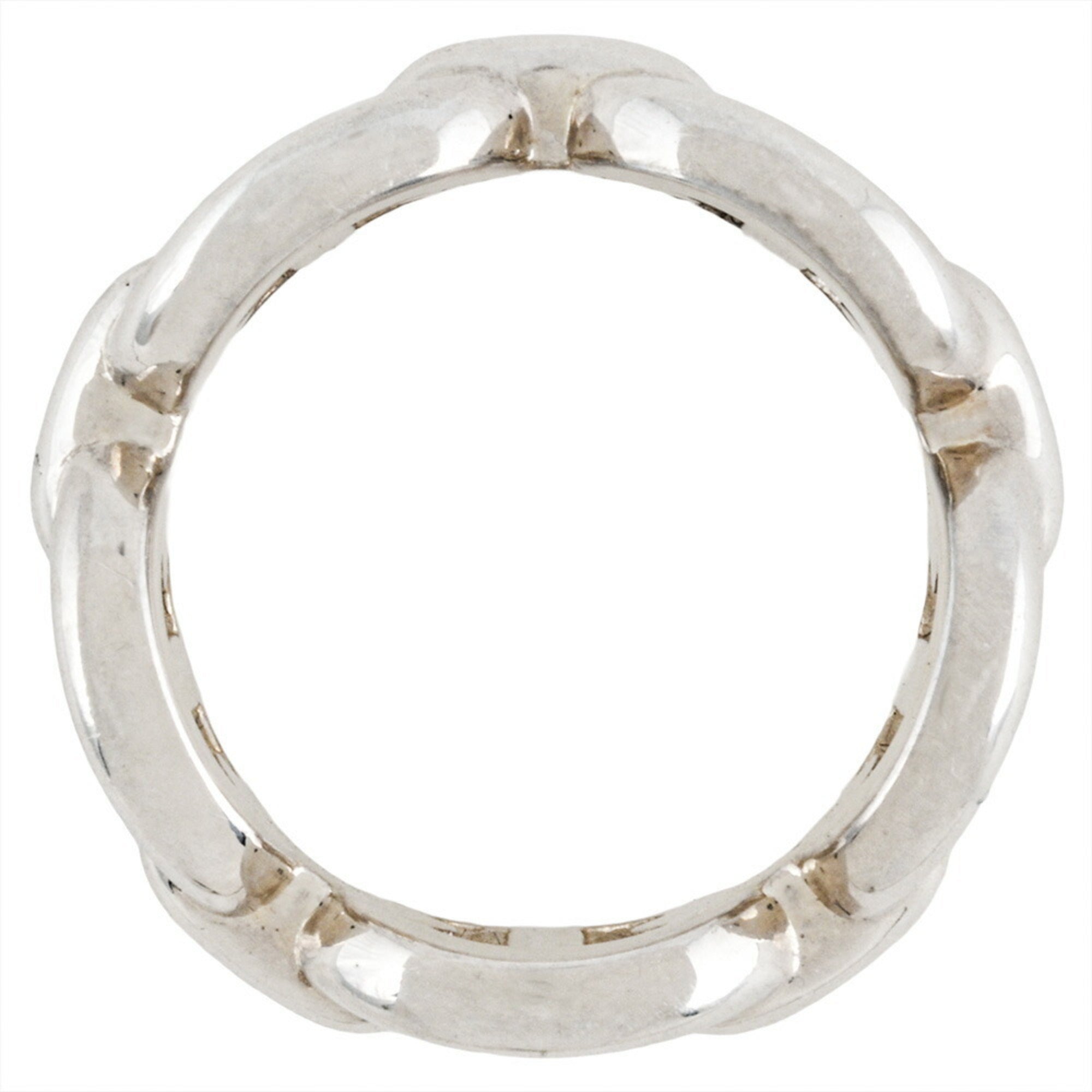 Hermes Silver Silver 925 Band Ring (Pre-Owned)