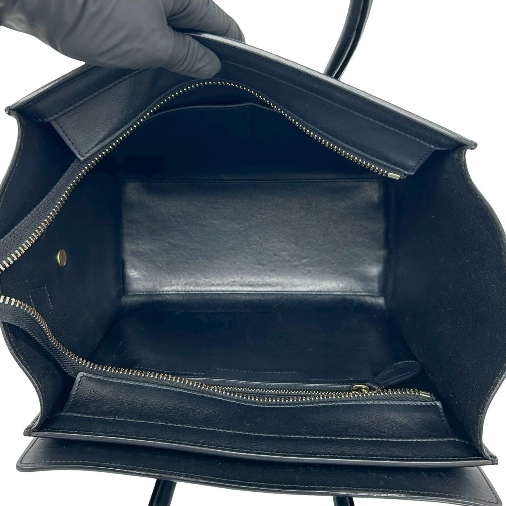 Celine Black Leather Handbag Tote Bag (Pre-Owned)