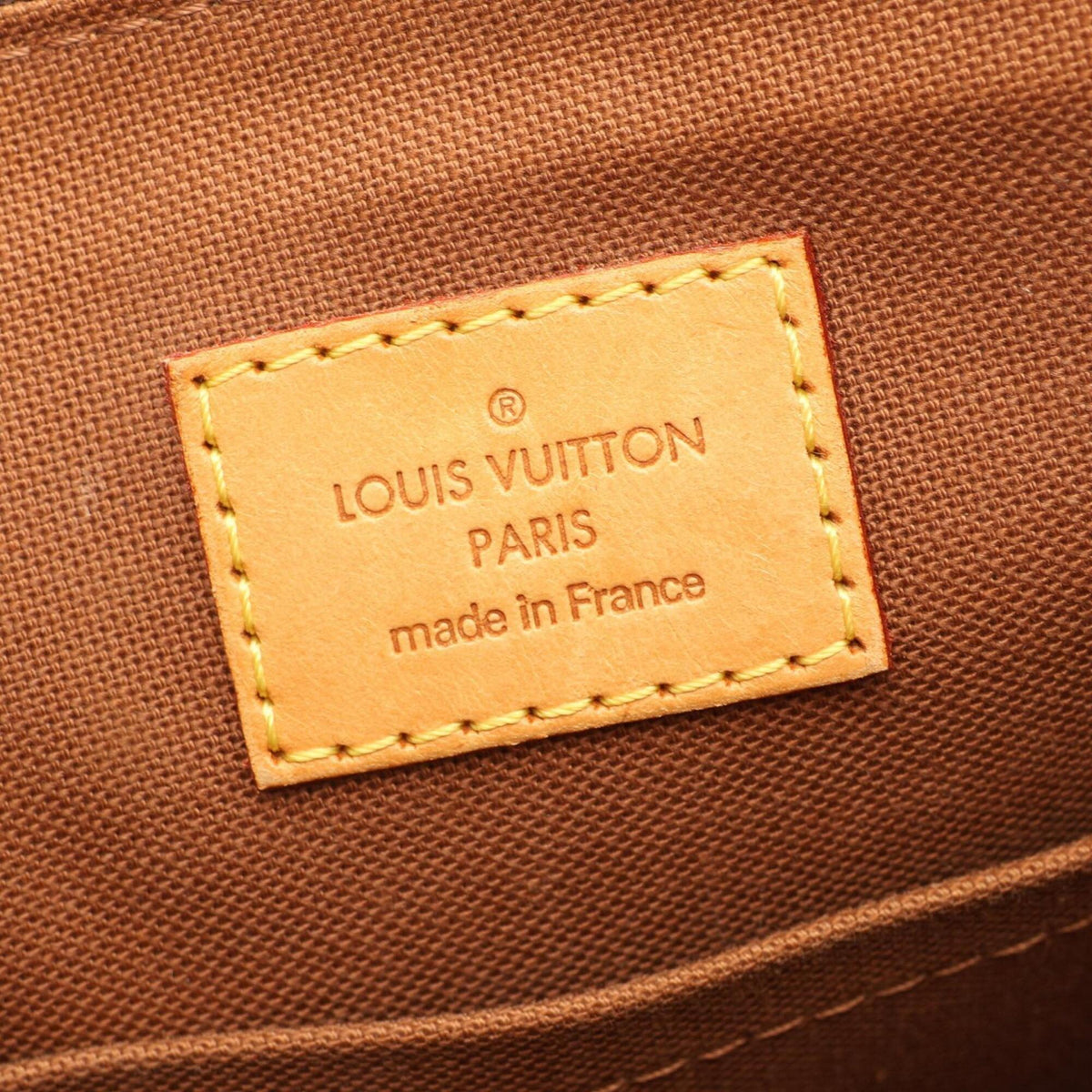 Louis Vuitton Brown Monogram Coated Canvas Leather Handbag Tote Bag (Pre-Owned)