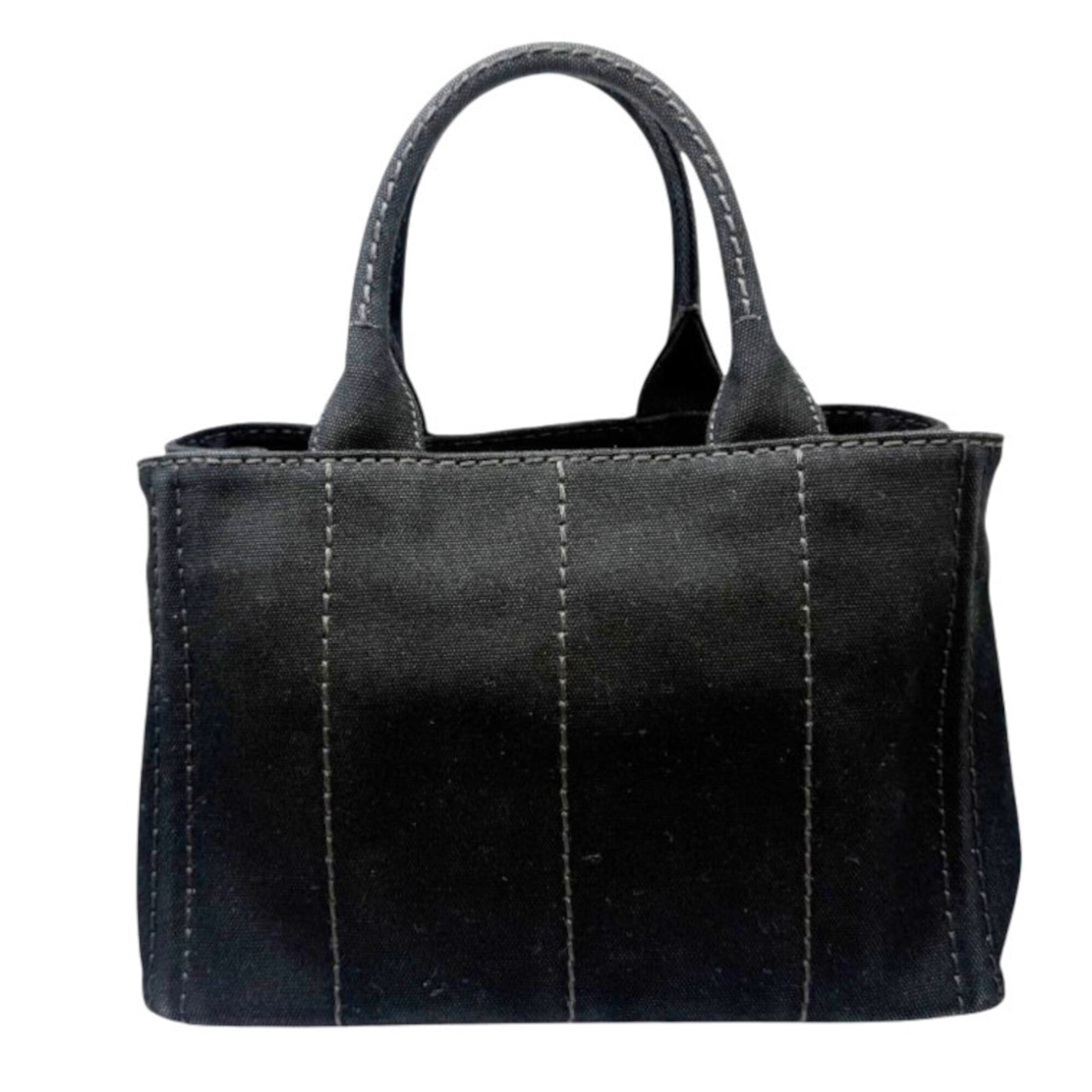 Prada Black Canvas Handbag Shoulder Bag (Pre-Owned)