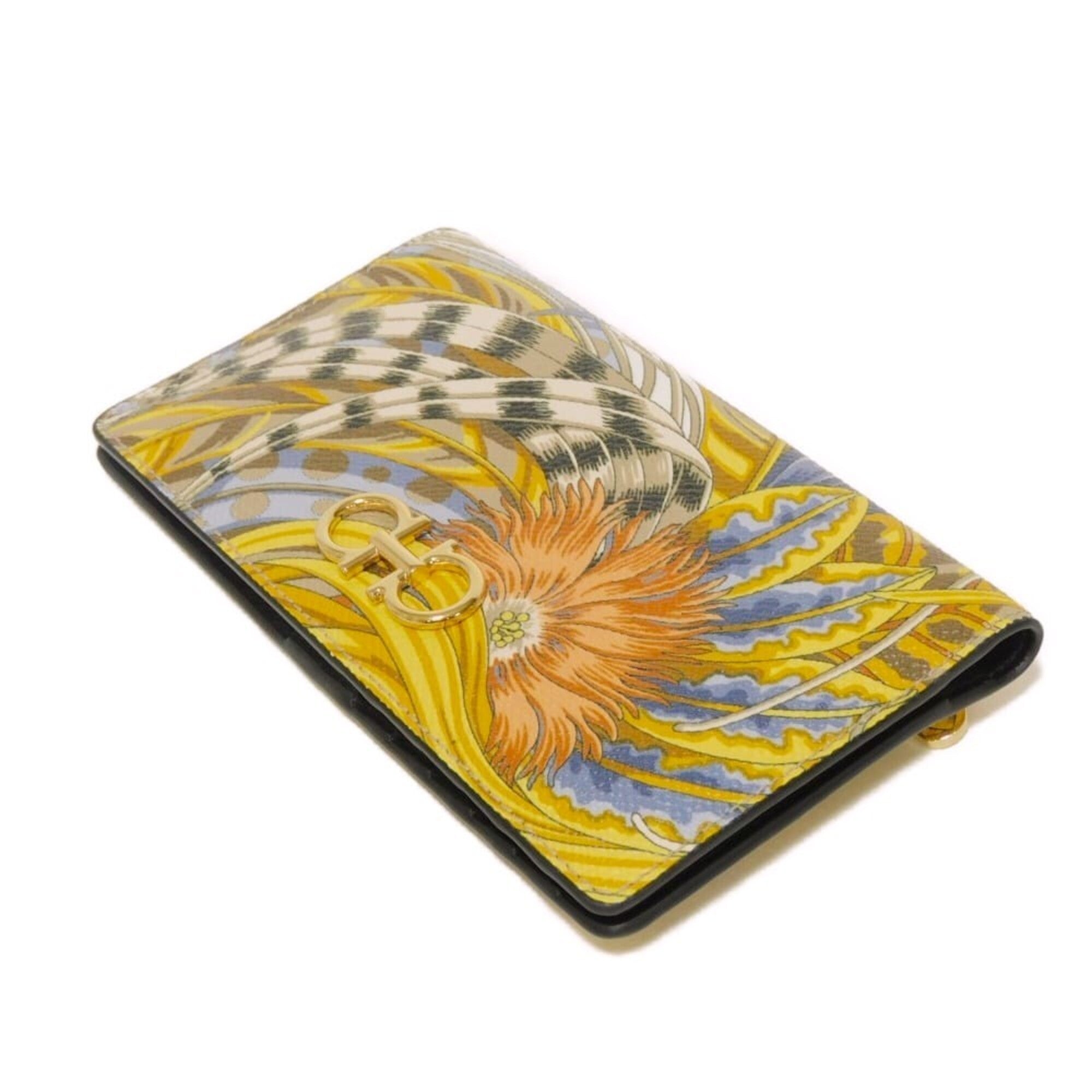 Salvatore Ferragamo Multi-Color Yellow Leather Wallet (Bi-Fold) (Pre-Owned)