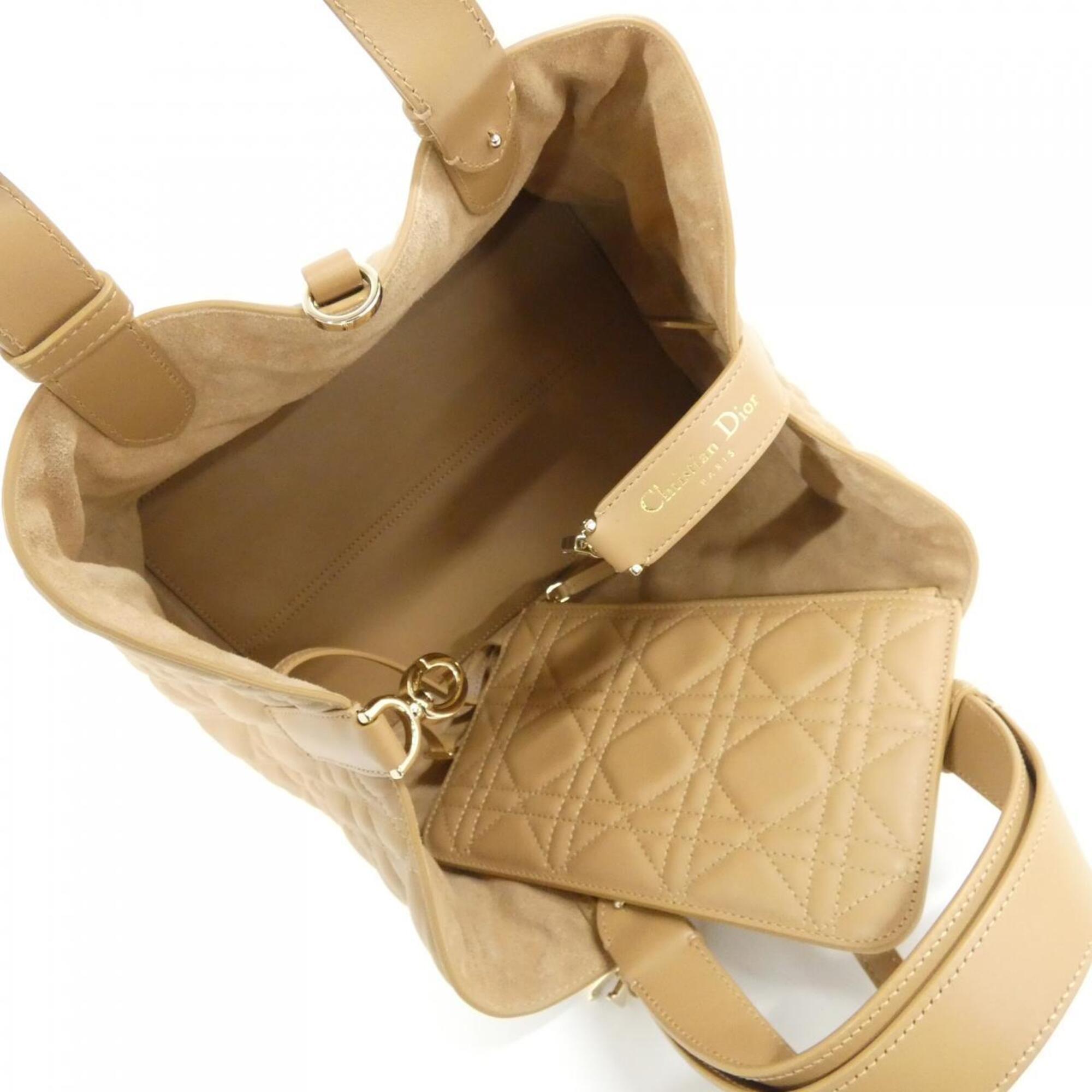 Christian Dior Brown Leather Handbag Pouch (Pre-Owned)