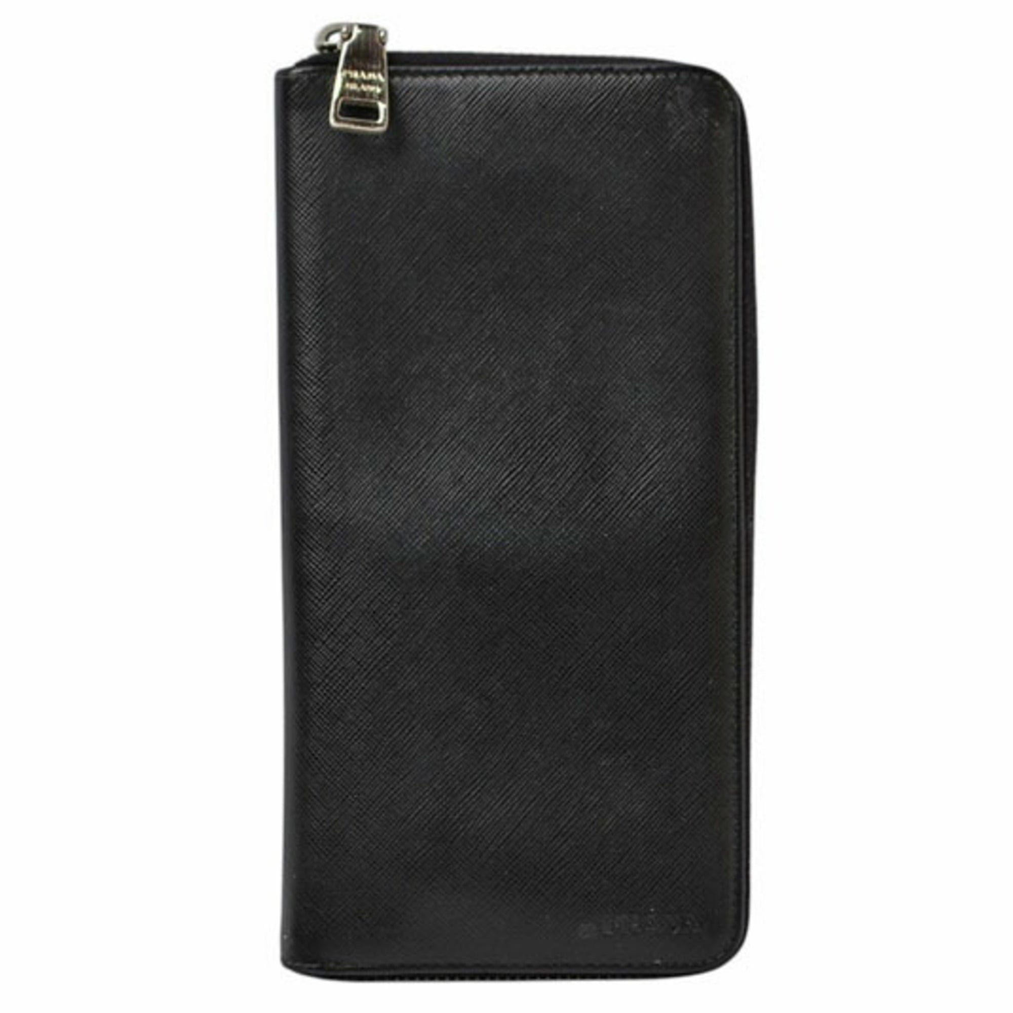 Prada Black Leather Long Wallet (Bi-Fold) (Pre-Owned)