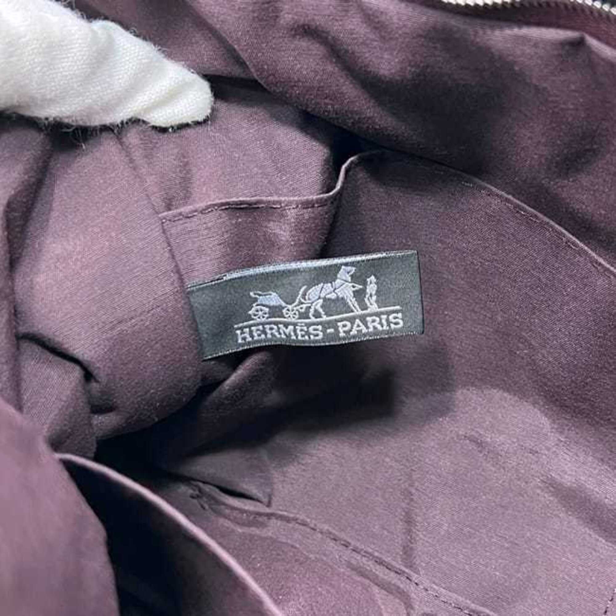 Hermes Bordeaux Cotton Clutch Bag (Pre-Owned)