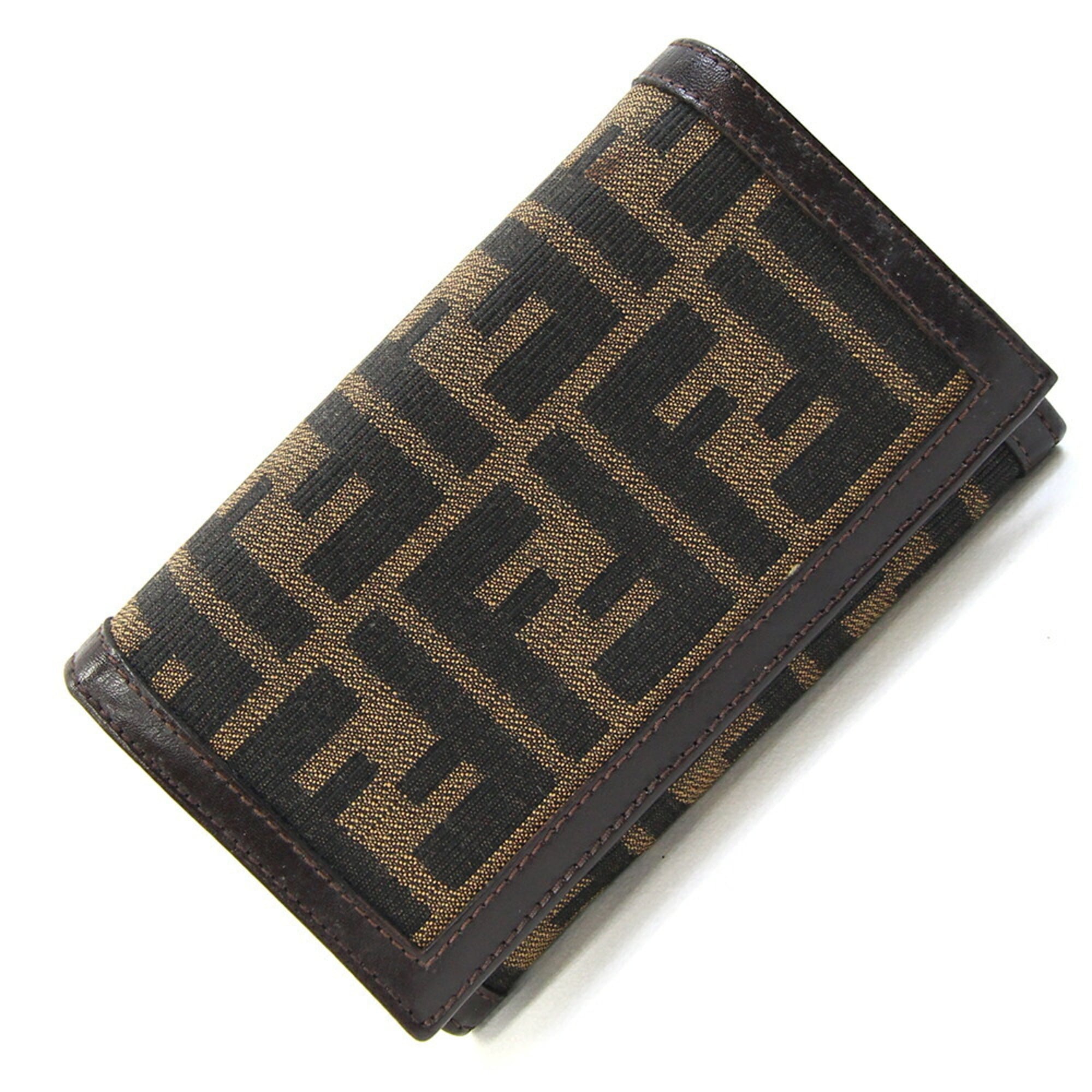 Fendi Zucca Brown Jacquard Leather Wallet (Bi-Fold) (Pre-Owned)