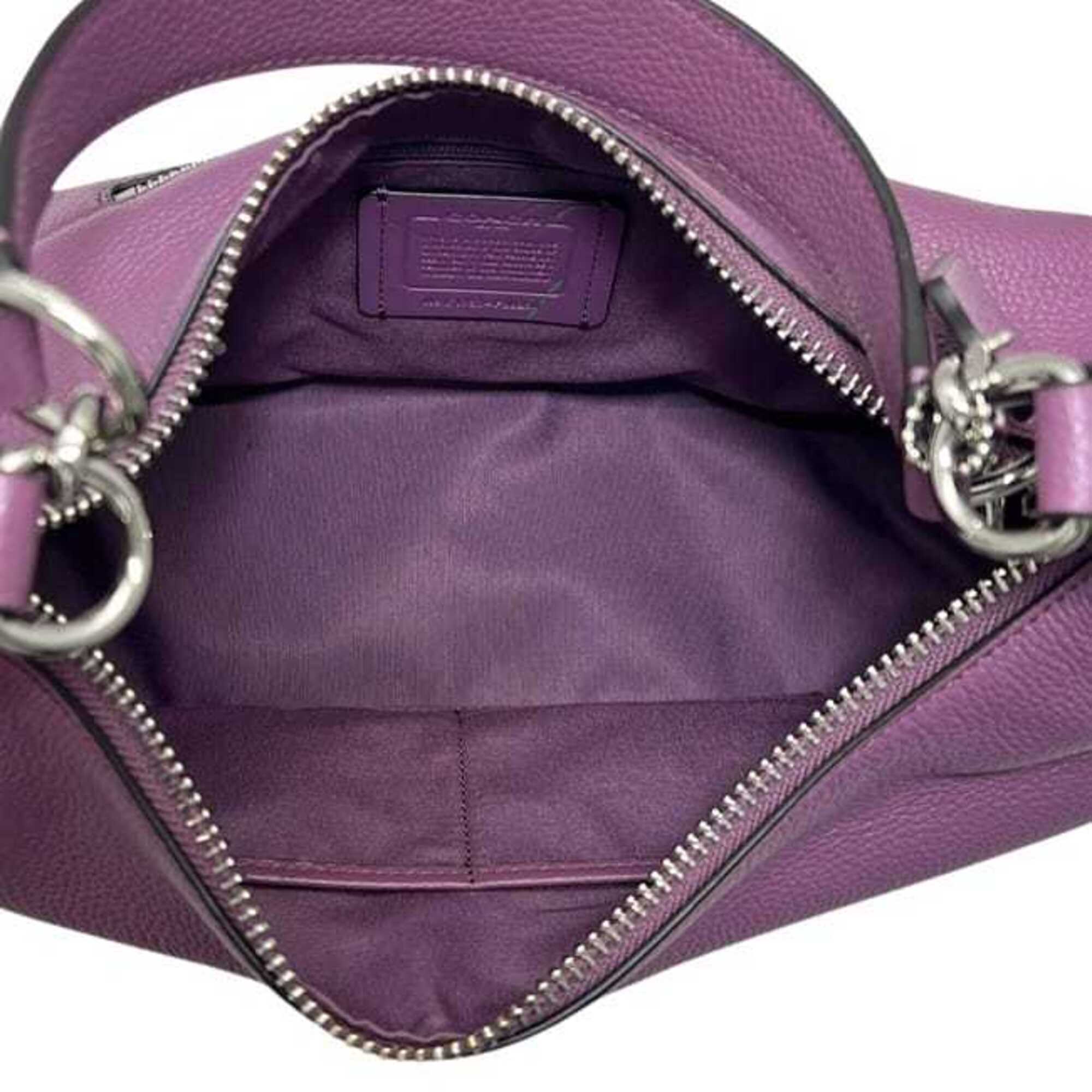 Coach Purple Leather Shoulder Bag (Pre-Owned)