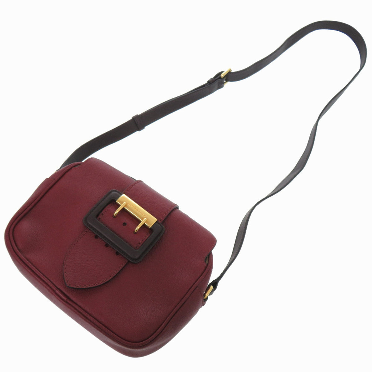 Burberry Bordeaux Leather Shoulder Bag (Pre-Owned)