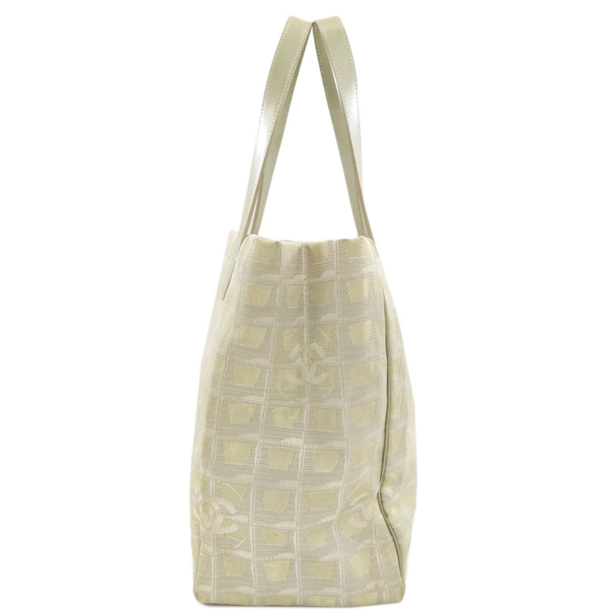 Chanel Silver Yellow Nylon Jacquard Tote Bag (Pre-Owned)