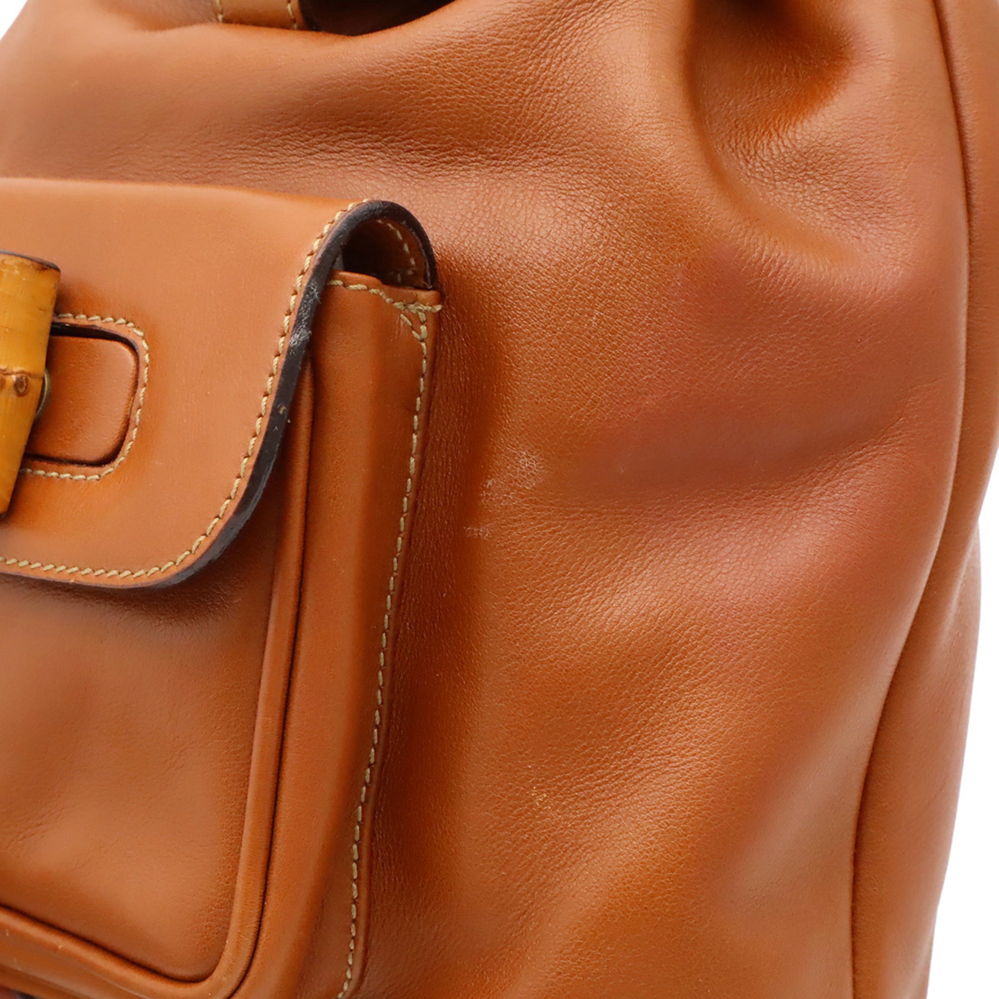 Gucci Brown Bamboo Backpack Shoulder Bag (Pre-Owned)