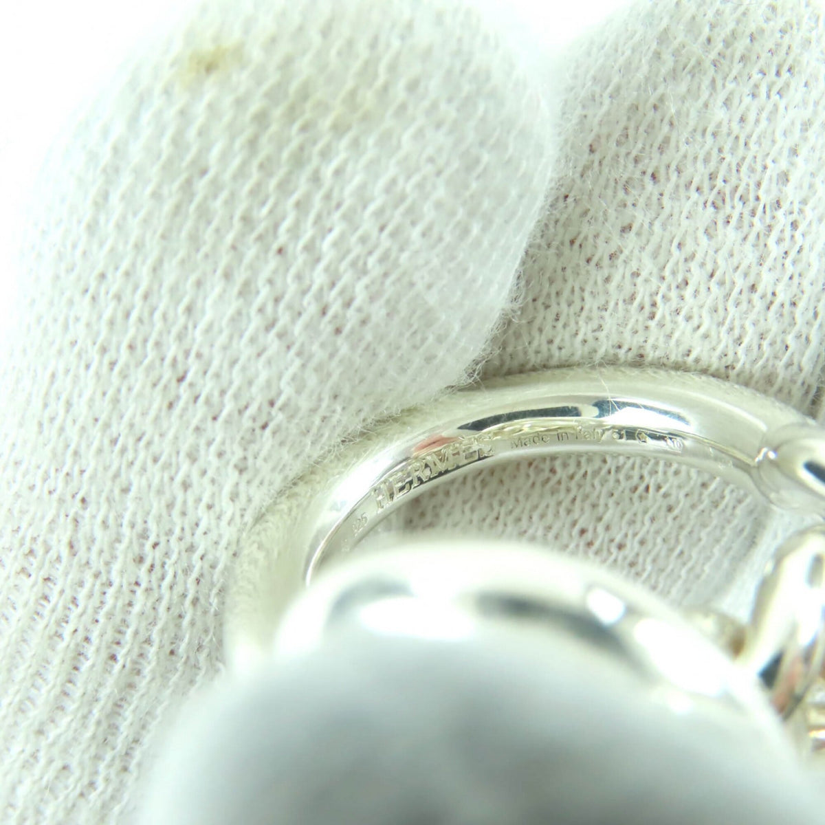 Hermes Silver Silver 925 Band Ring (Pre-Owned)