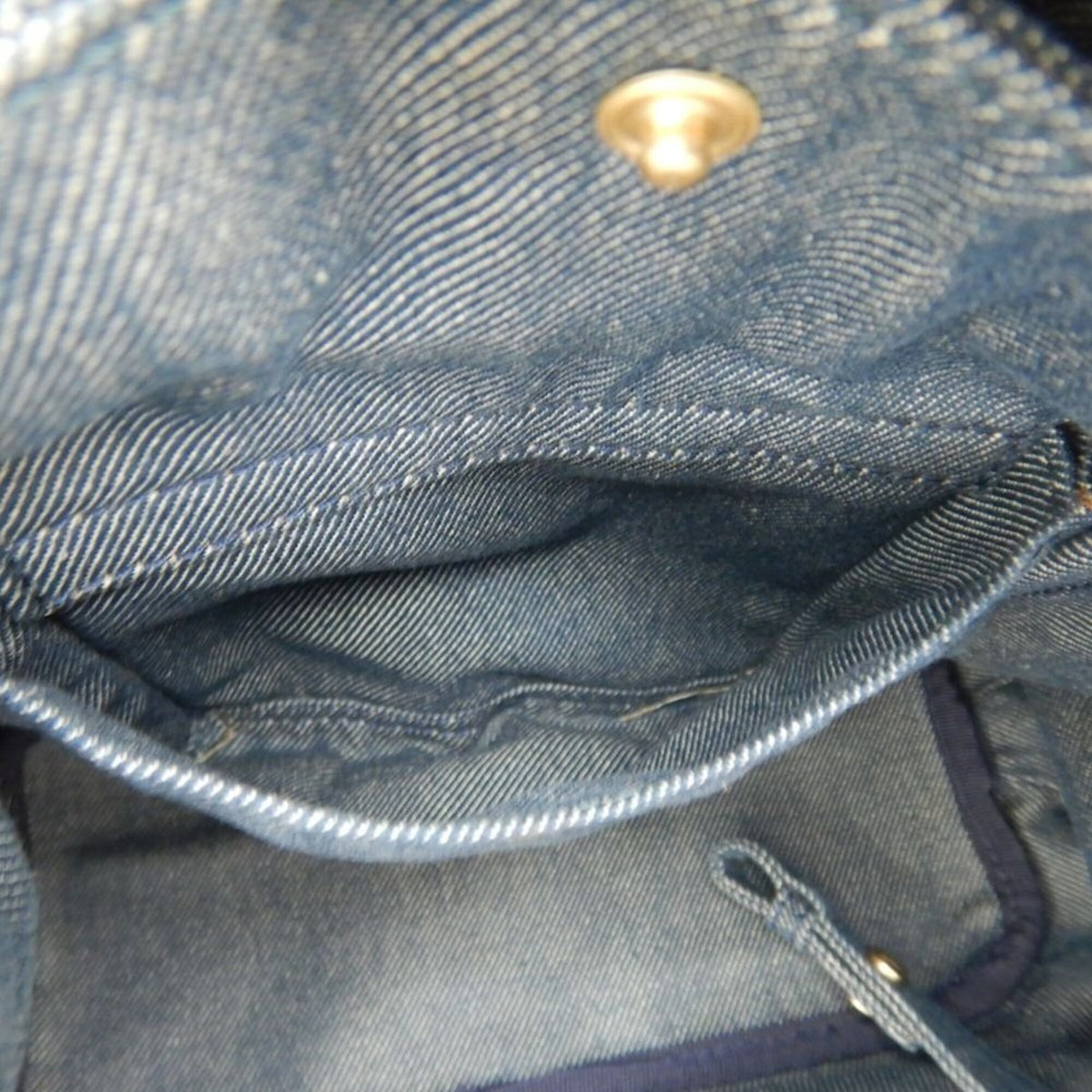 Celine Bittersweet Blue Brown Cotton Denim Leather Handbag (Pre-Owned)