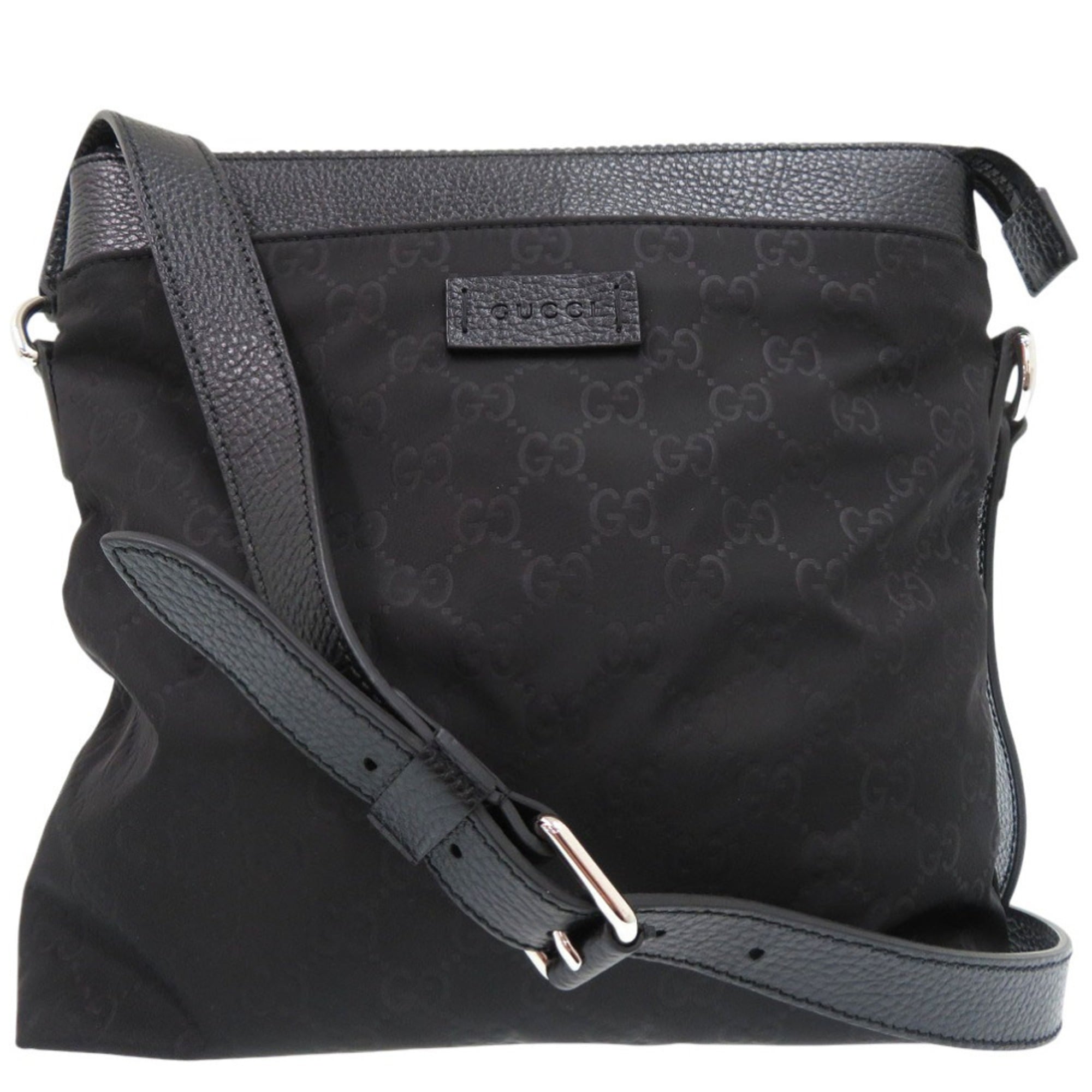 Gucci Black Leather Nylon Shoulder Bag (Pre-Owned)