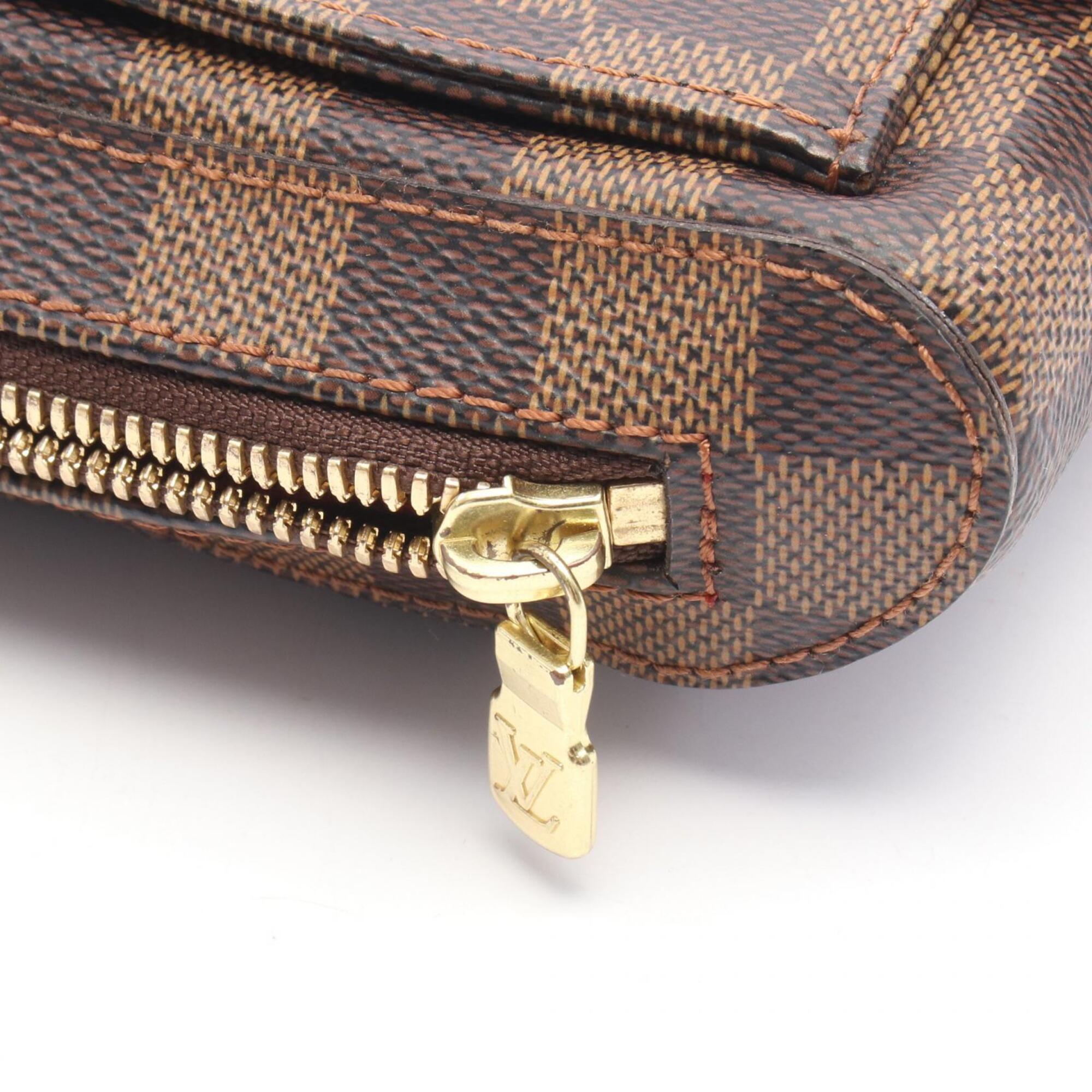 Louis Vuitton Brown Coated Canvas Leather Fanny Pack Sling Bag (Pre-Owned)