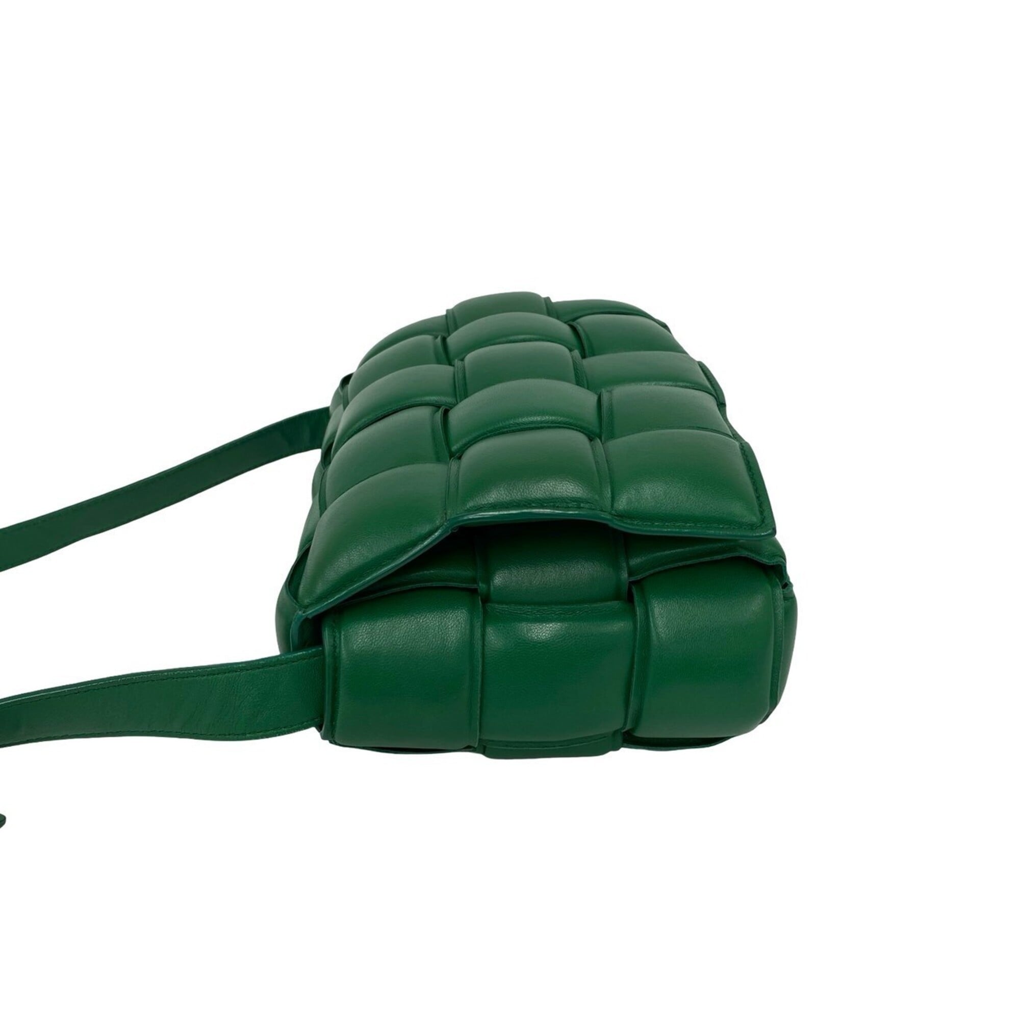Bottega Veneta Green Leather Pochette Shoulder Bag (Pre-Owned)