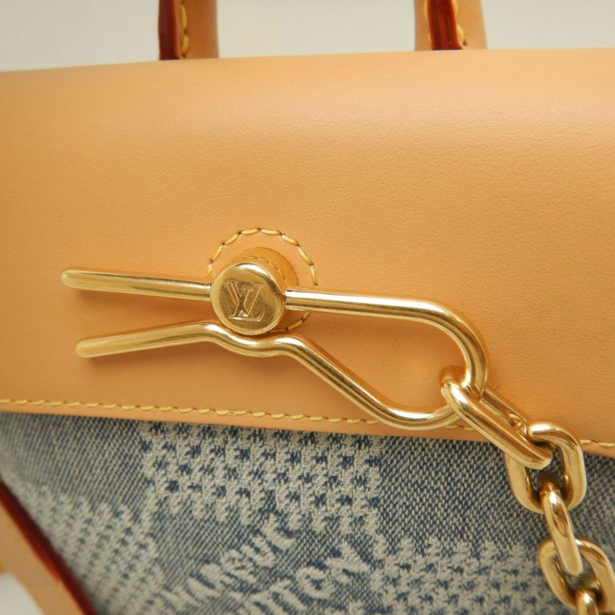 Louis Vuitton Blue Cotton Canvas Cuir Ombre Leather Shoulder Bag (Pre-Owned)