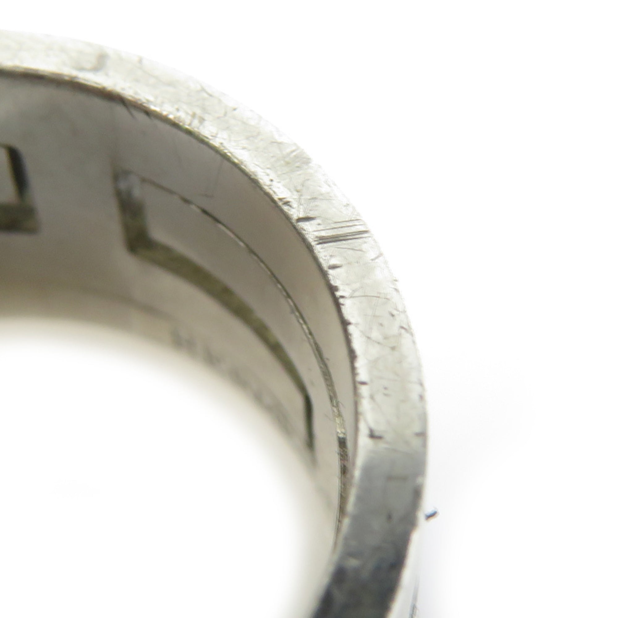 Hermes Silver Off-White Enamel Silver 925 Band Ring (Pre-Owned)