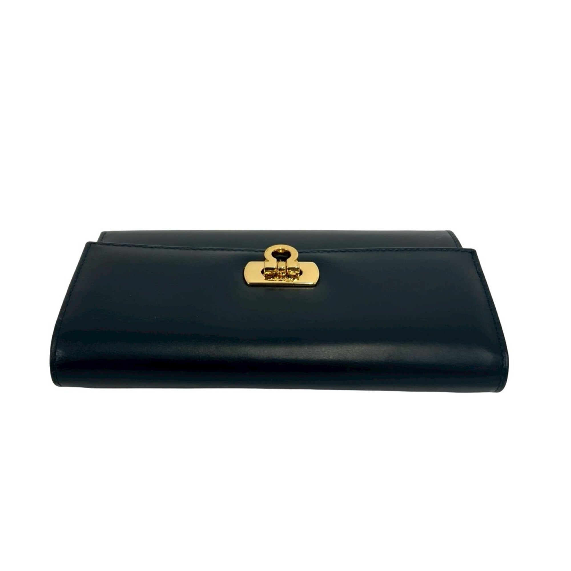 Salvatore Ferragamo Navy Leather Wallet (Tri-Fold) (Pre-Owned)