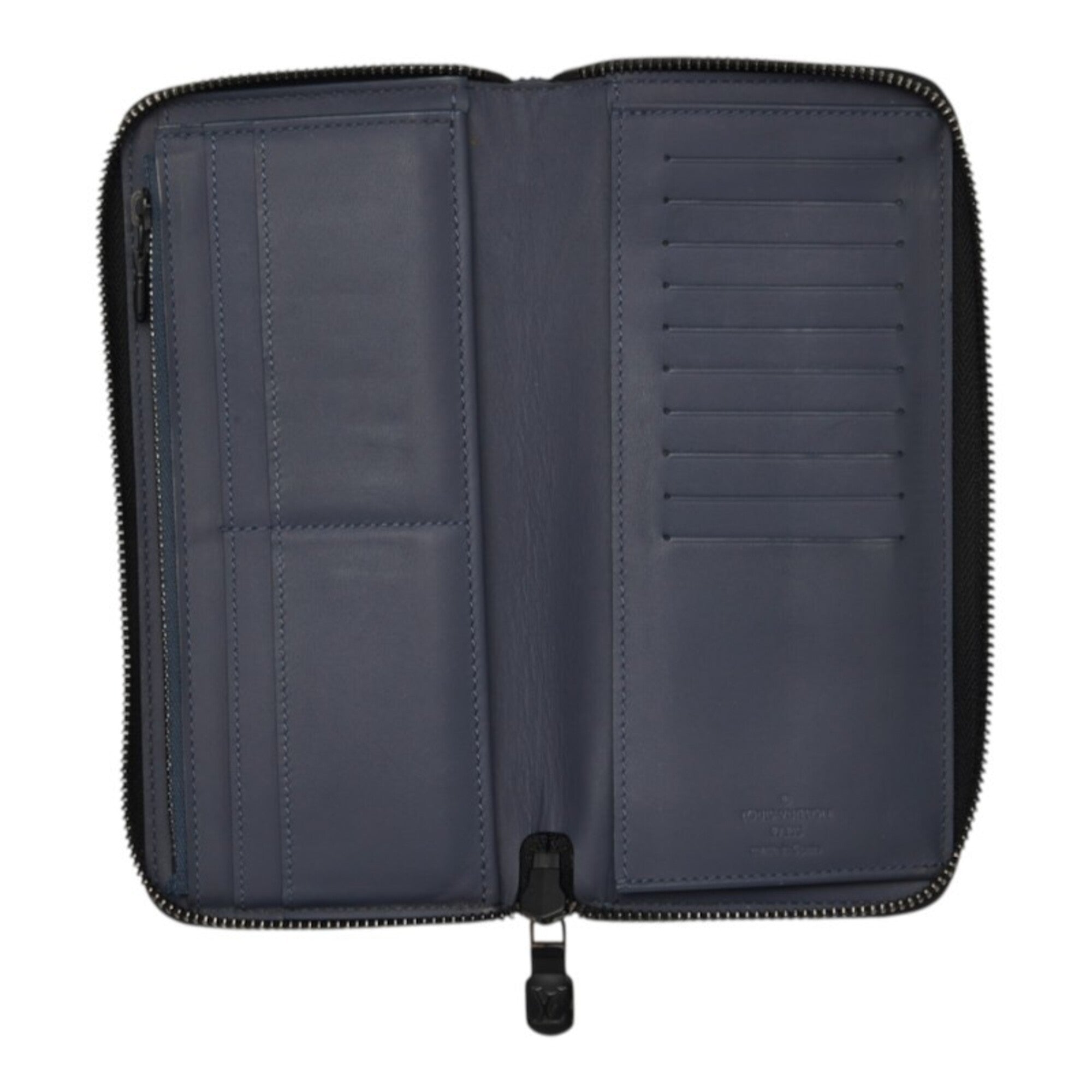 Louis Vuitton Navy Leather Long Wallet (Bi-Fold) (Pre-Owned)