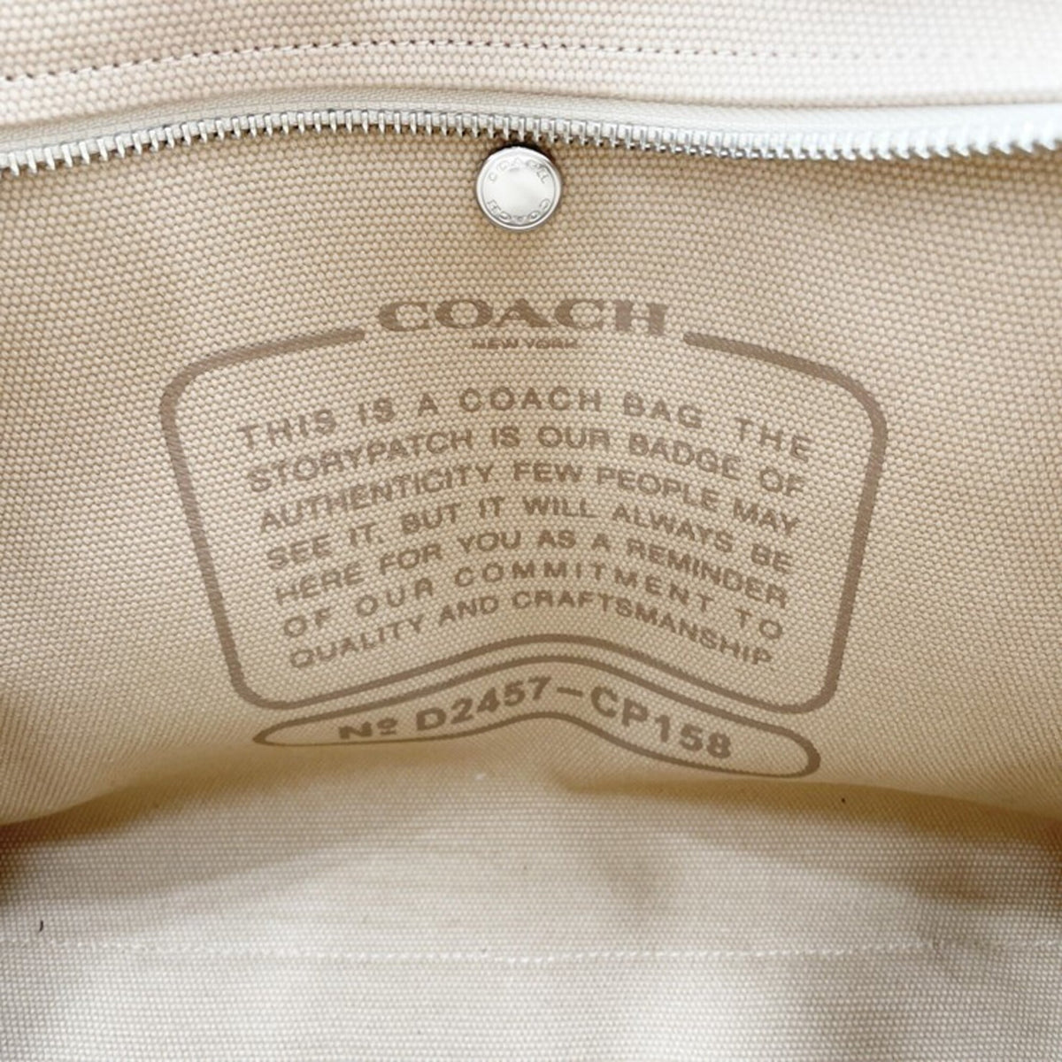 Coach Beige Canvas Handbag Tote Bag (Pre-Owned)