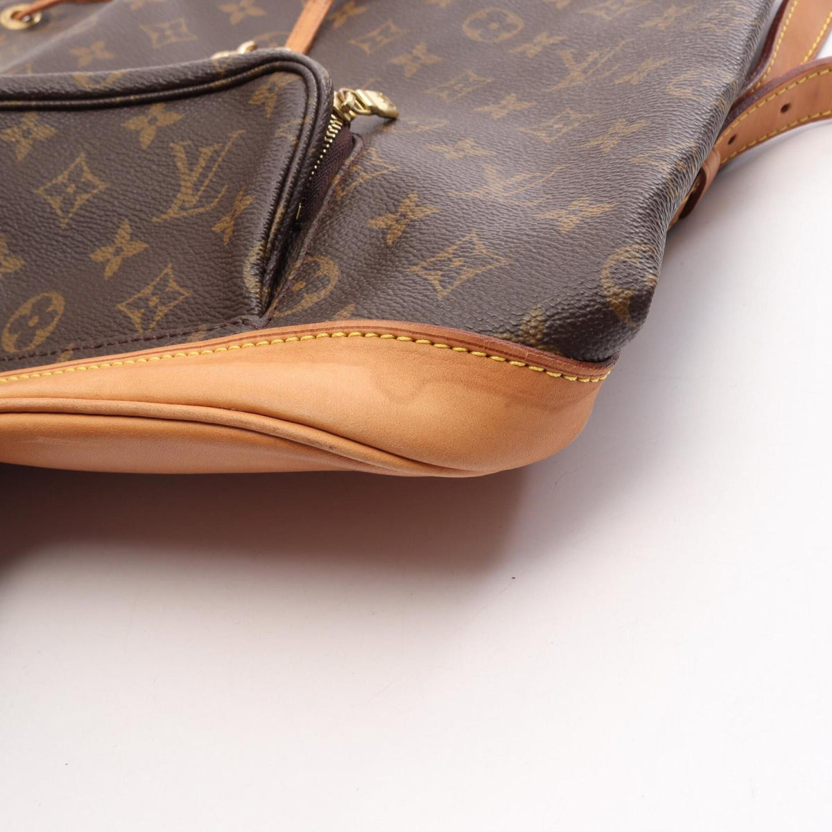 Louis Vuitton Brown Monogram Coated Canvas Leather Backpack Handbag (Pre-Owned)