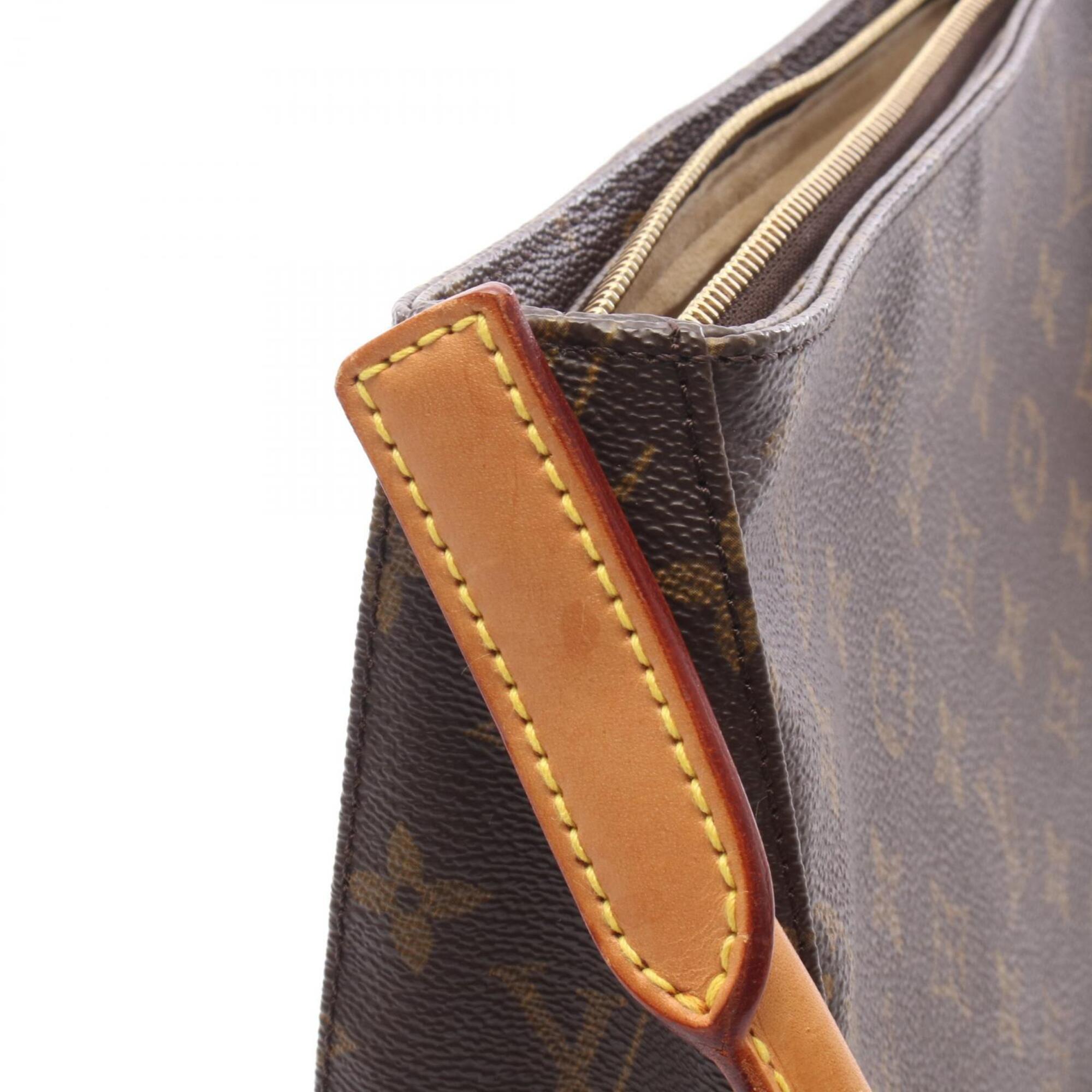 Louis Vuitton Brown Monogram Coated Canvas Leather Handbag Shoulder Bag (Pre-Owned)