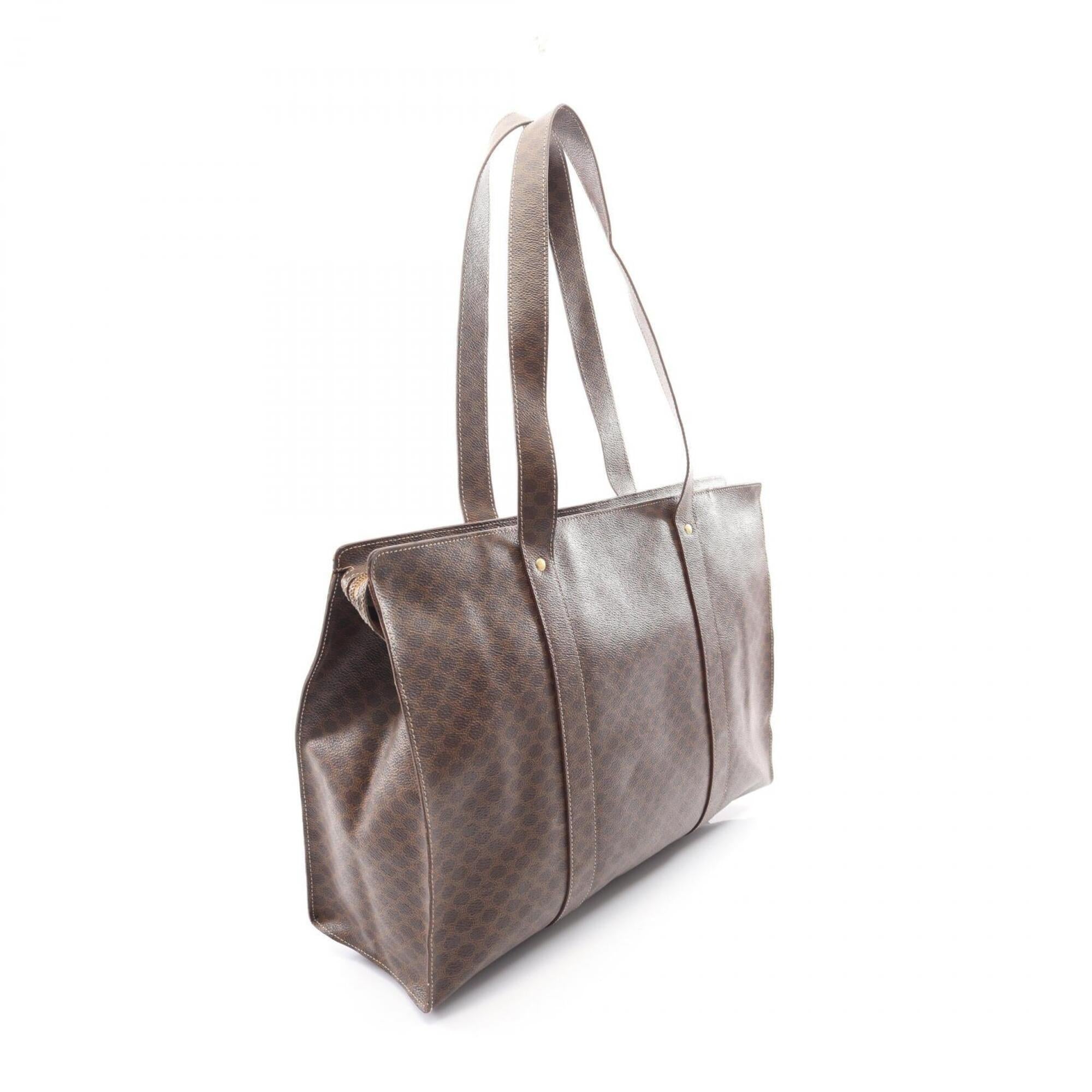 Celine Brown Coated Canvas Pvc Leather Handbag Tote Bag (Pre-Owned)