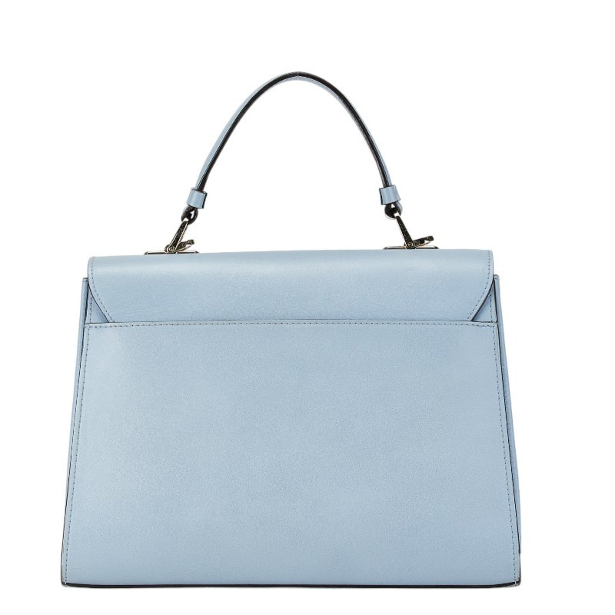 Furla Light Blue White Leather Handbag Shoulder Bag (Pre-Owned)