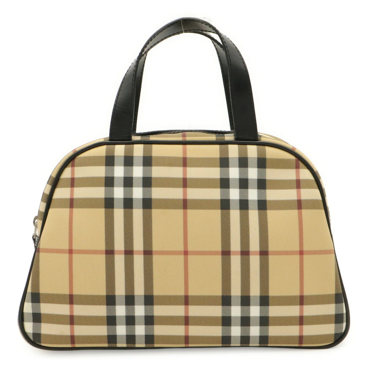 Burberry Beige Black Bordeaux Coated Canvas Pvc Leather Handbag (Pre-Owned)