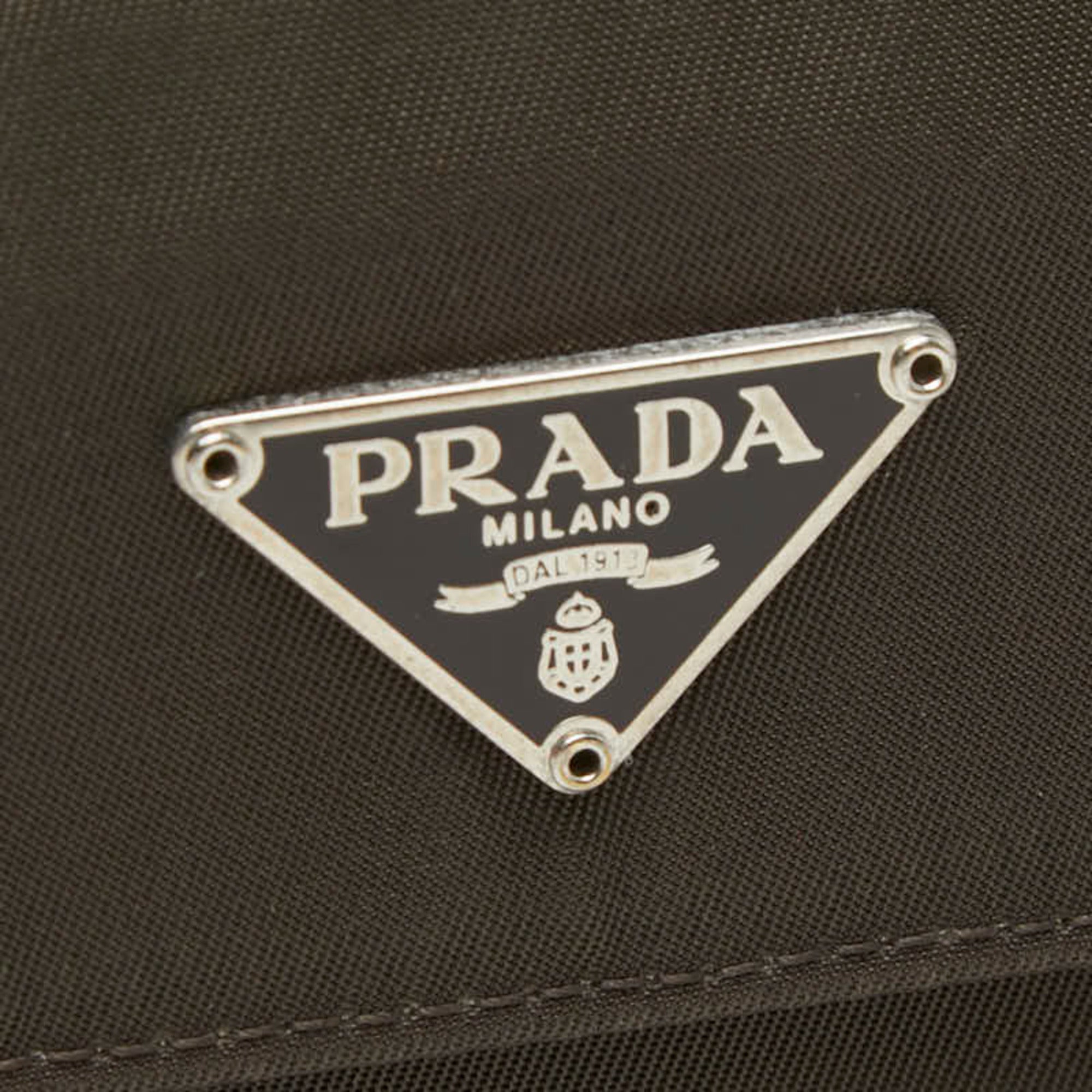 Prada Green Khaki Nylon Leather Wallet (Bi-Fold) (Pre-Owned)
