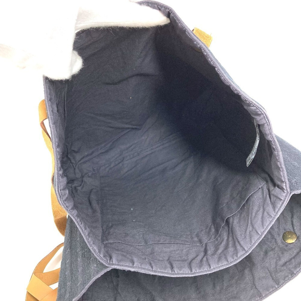 Hermes Navy Cotton Shoulder Bag Tote Bag (Pre-Owned)