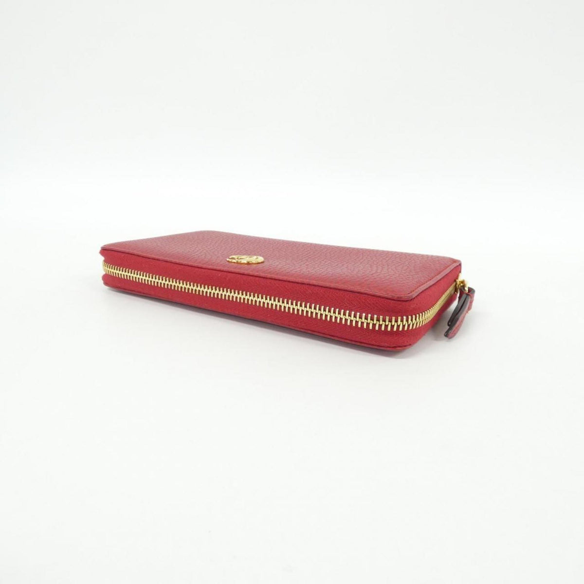 Gucci Red Color Leather Long Wallet (Bi-Fold) (Pre-Owned)