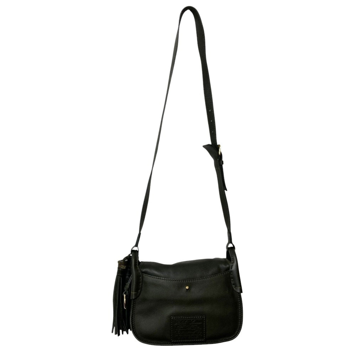 Ralph Lauren Dark Green Leather Saddle Bag Shoulder Bag (Pre-Owned)