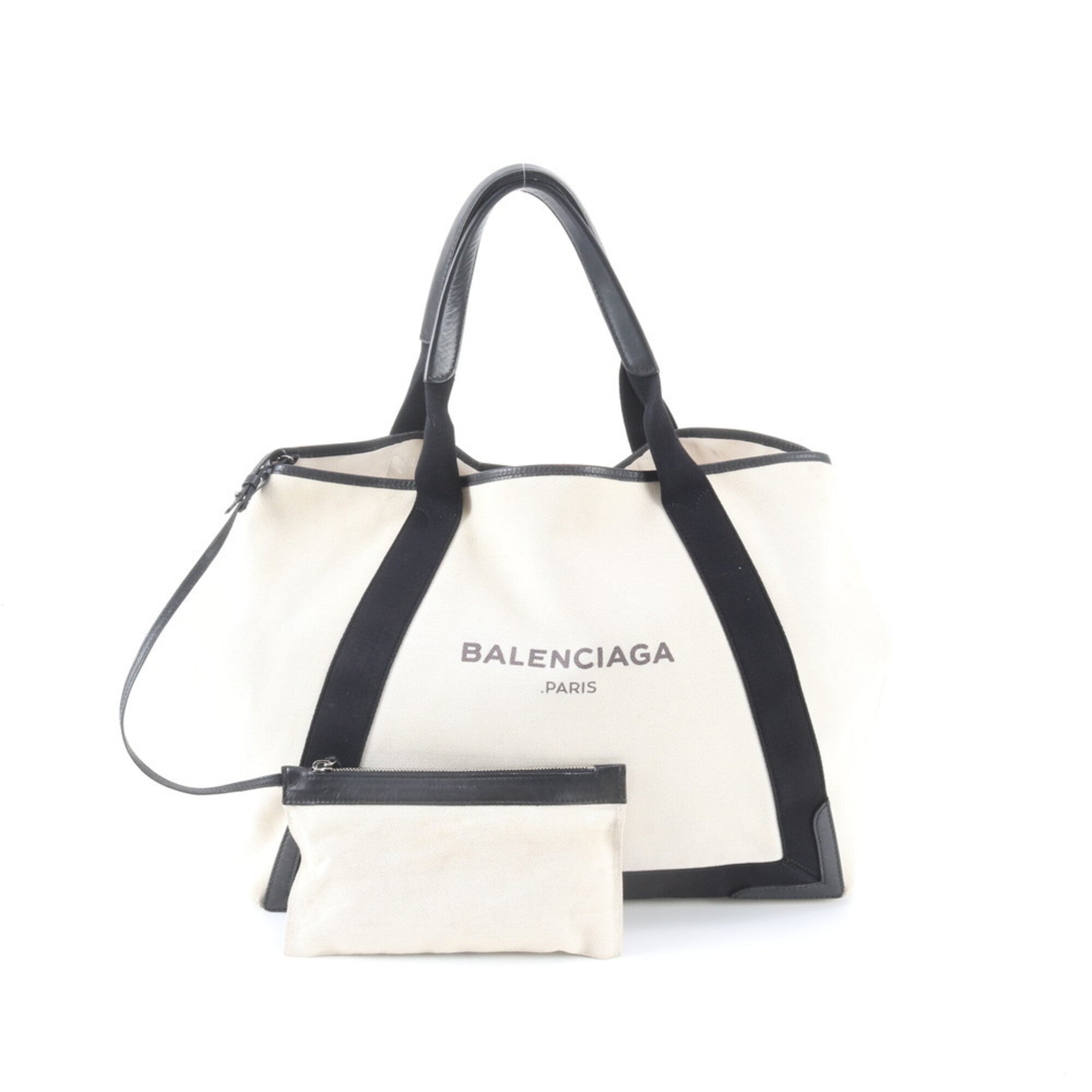 Balenciaga Ivory Leather Canvas Handbag Shoulder Bag Tote Bag (Pre-Owned)